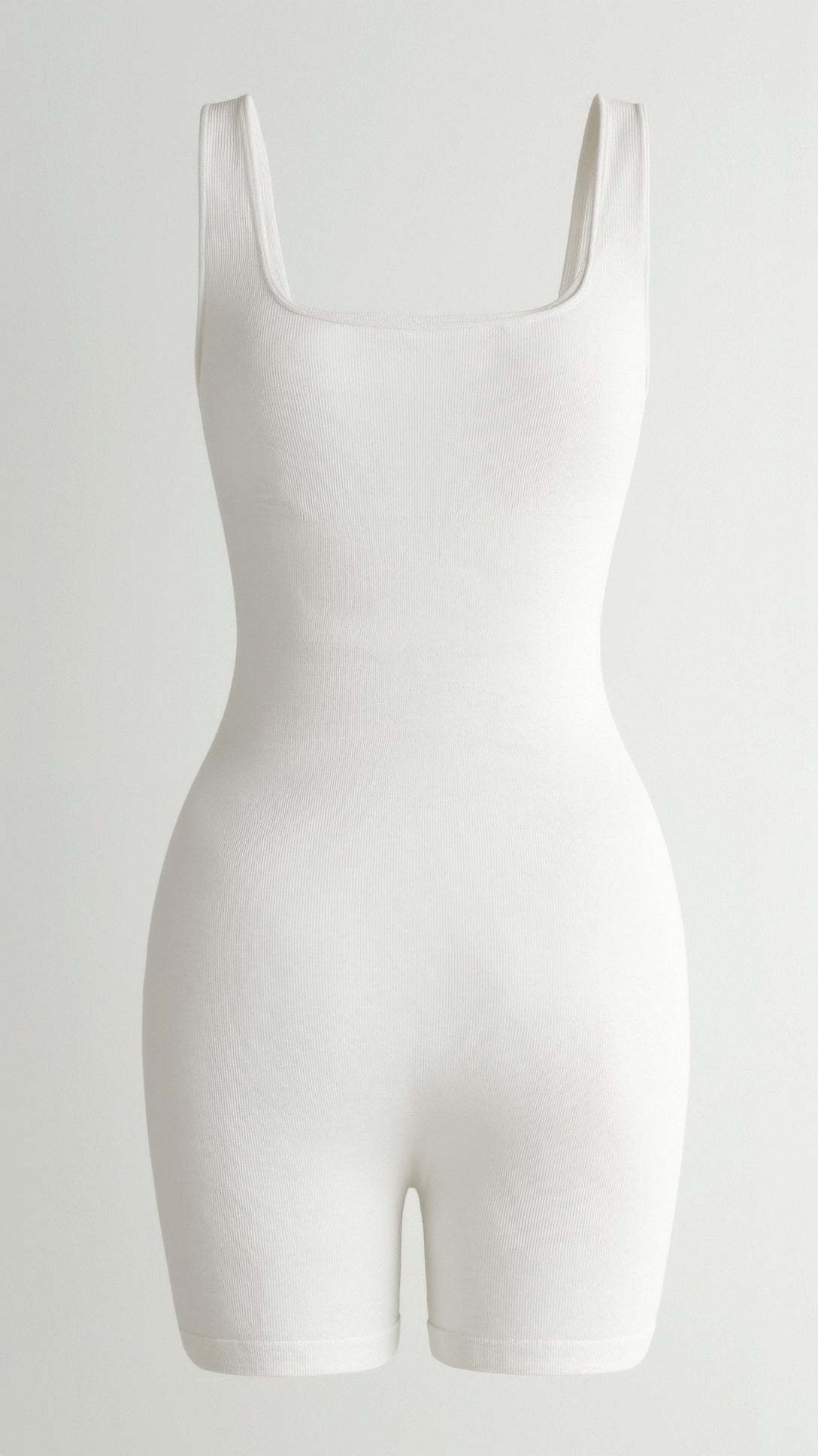 Body de Canalé con Escote Cuadrado y Braguita