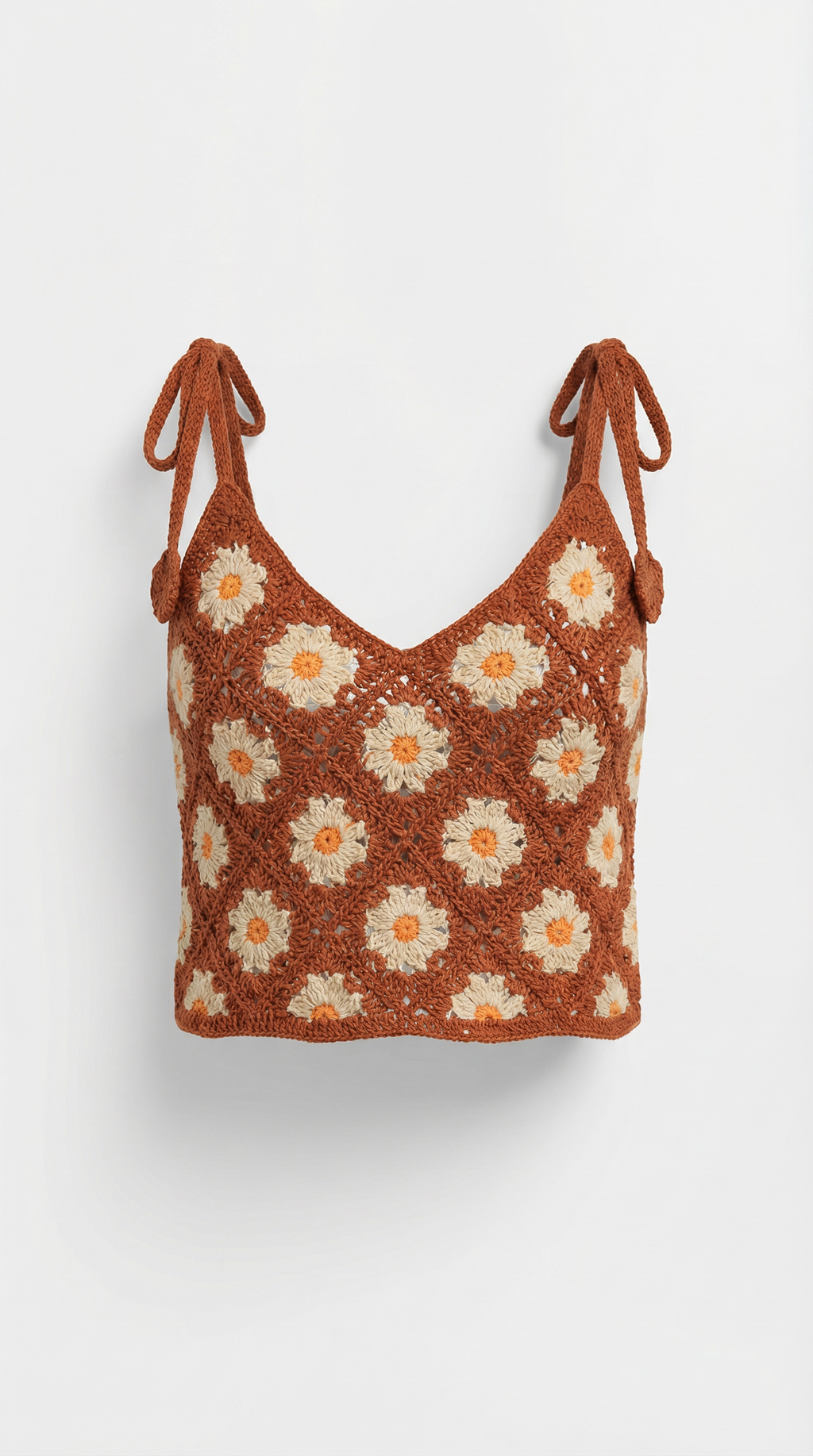 Top Gretchen de Crochet con Estampado Floral