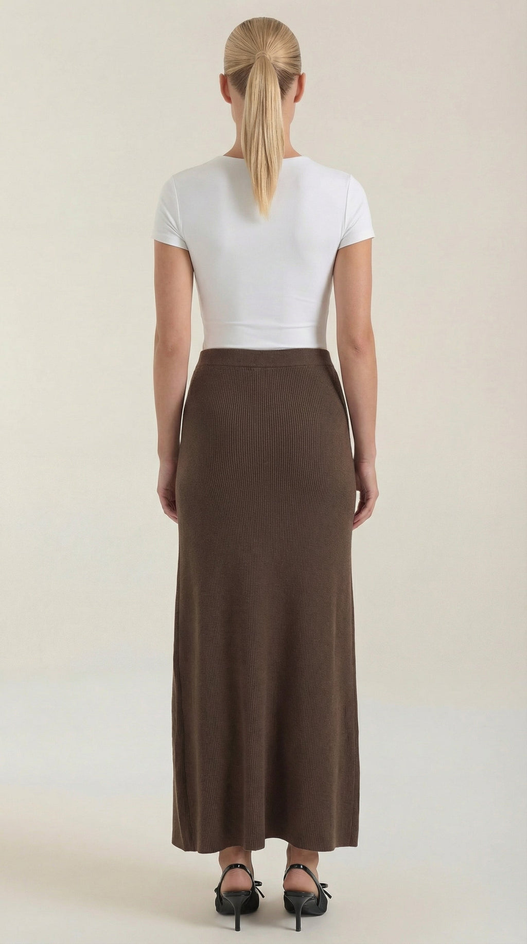 Falda Maxi Gwendolyn de Punto Canalé Suave