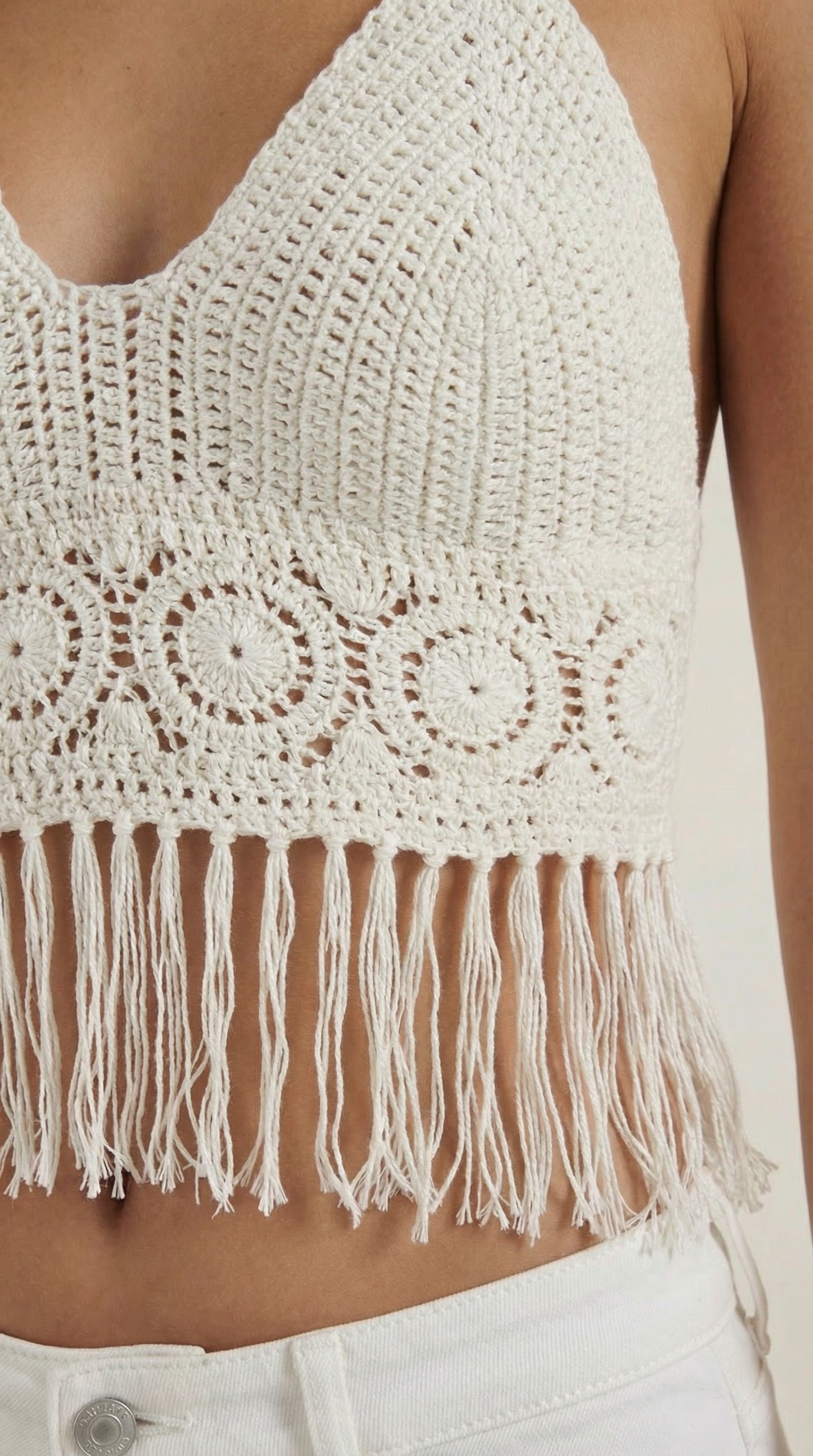Top Harriet de Crochet con Motivo Circular