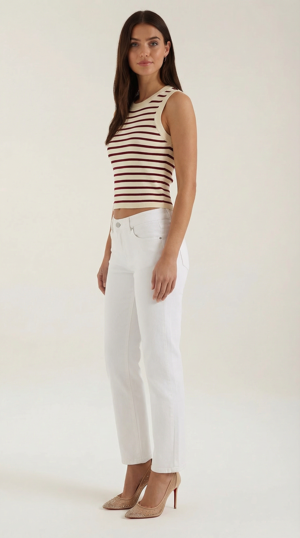 Crop Top Heloise de Punto a Rayas