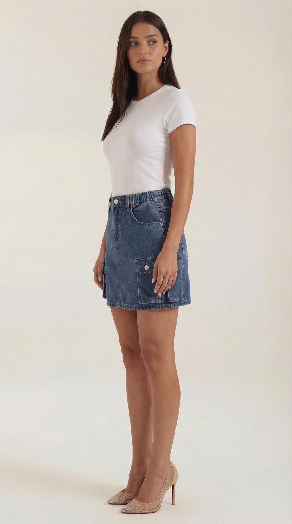 Minifalda Ivy de Algodón con Bolsillos Cargo