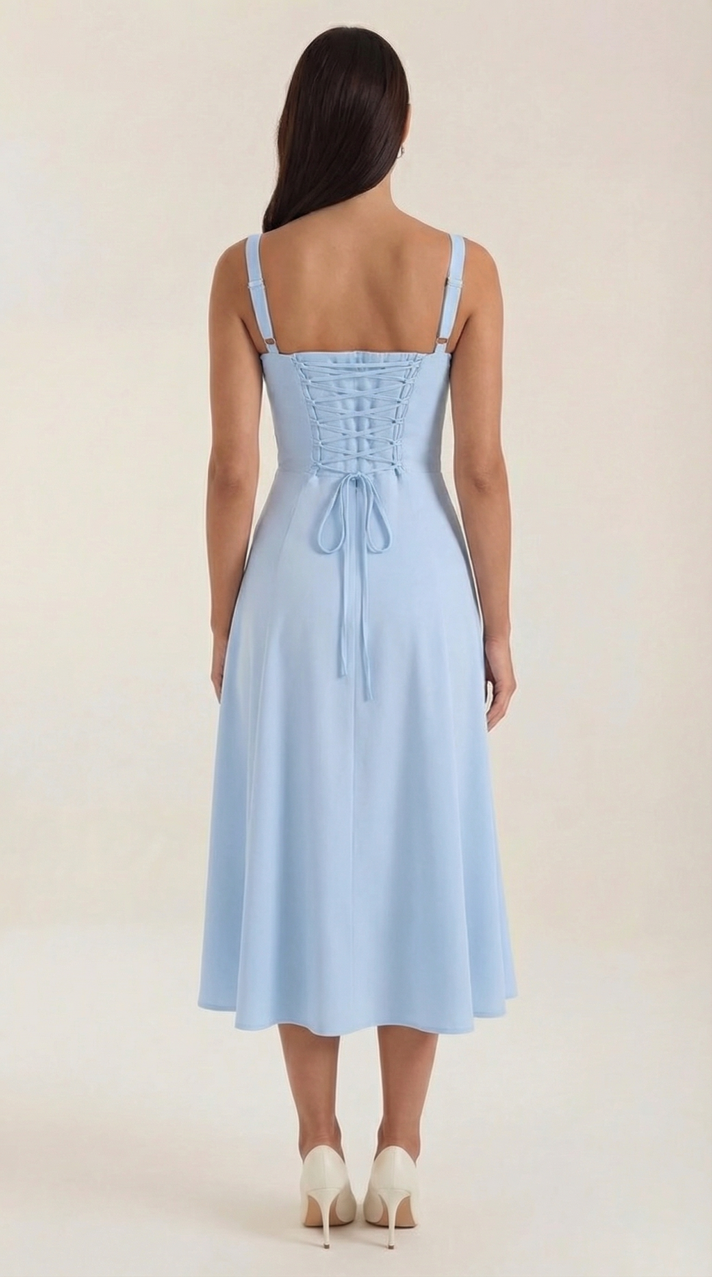 Vestido Midi Jade con Cordones