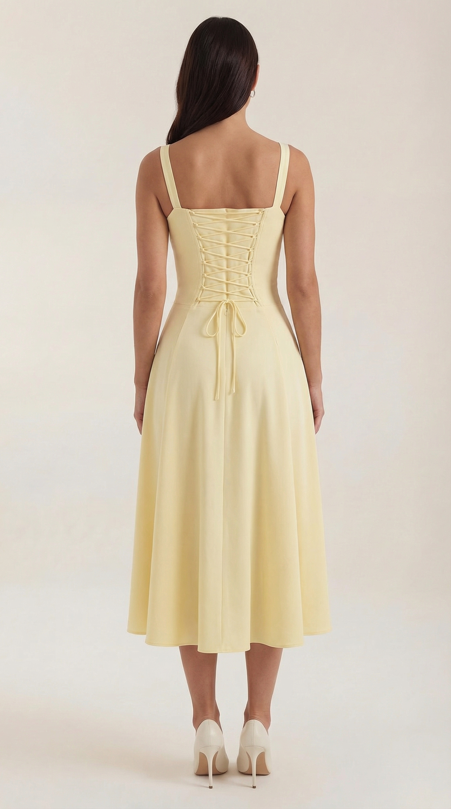 Vestido Midi Jade con Cordones