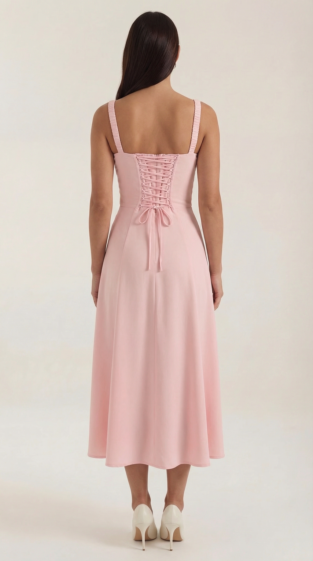 Vestido Midi Jade con Cordones