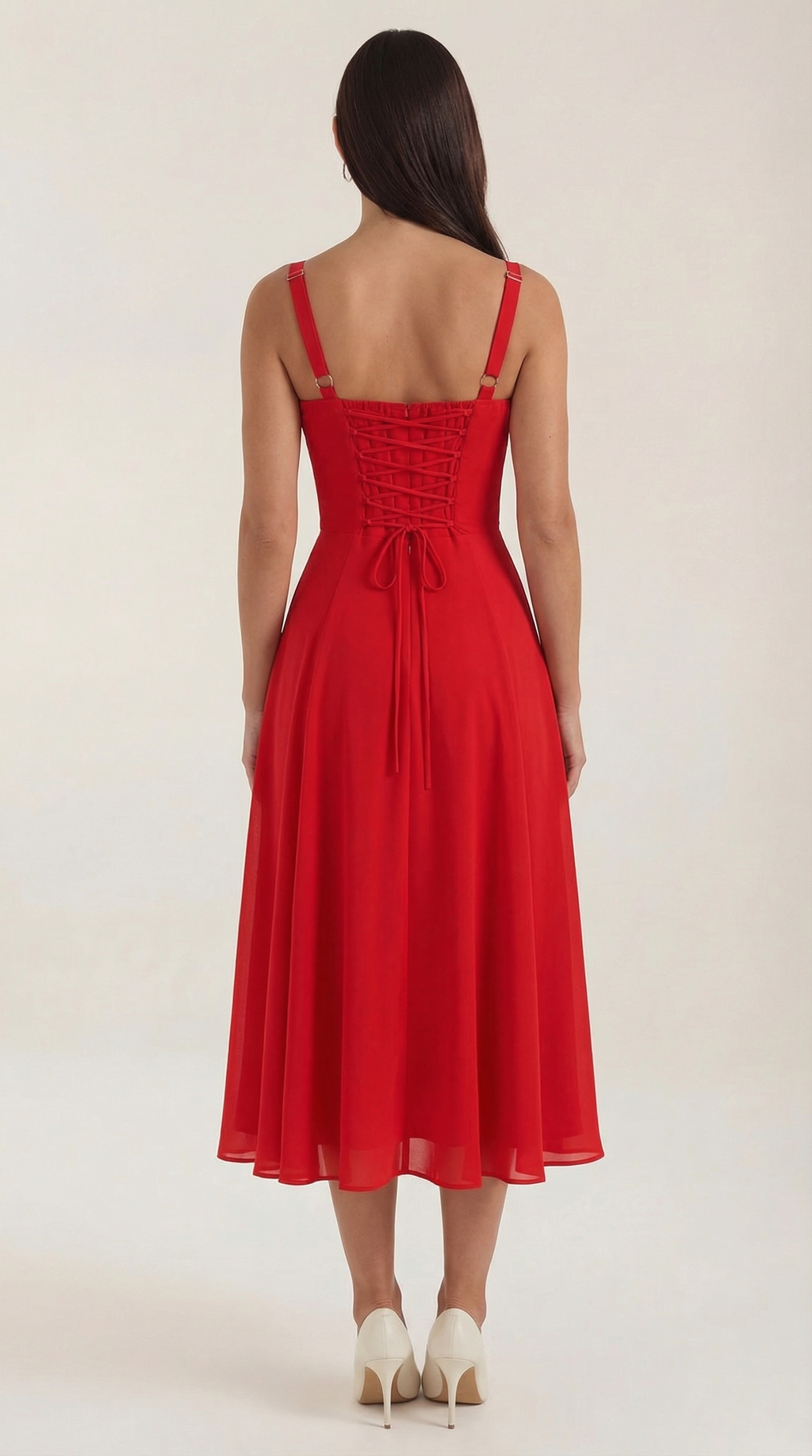 Vestido Midi Jade con Cordones