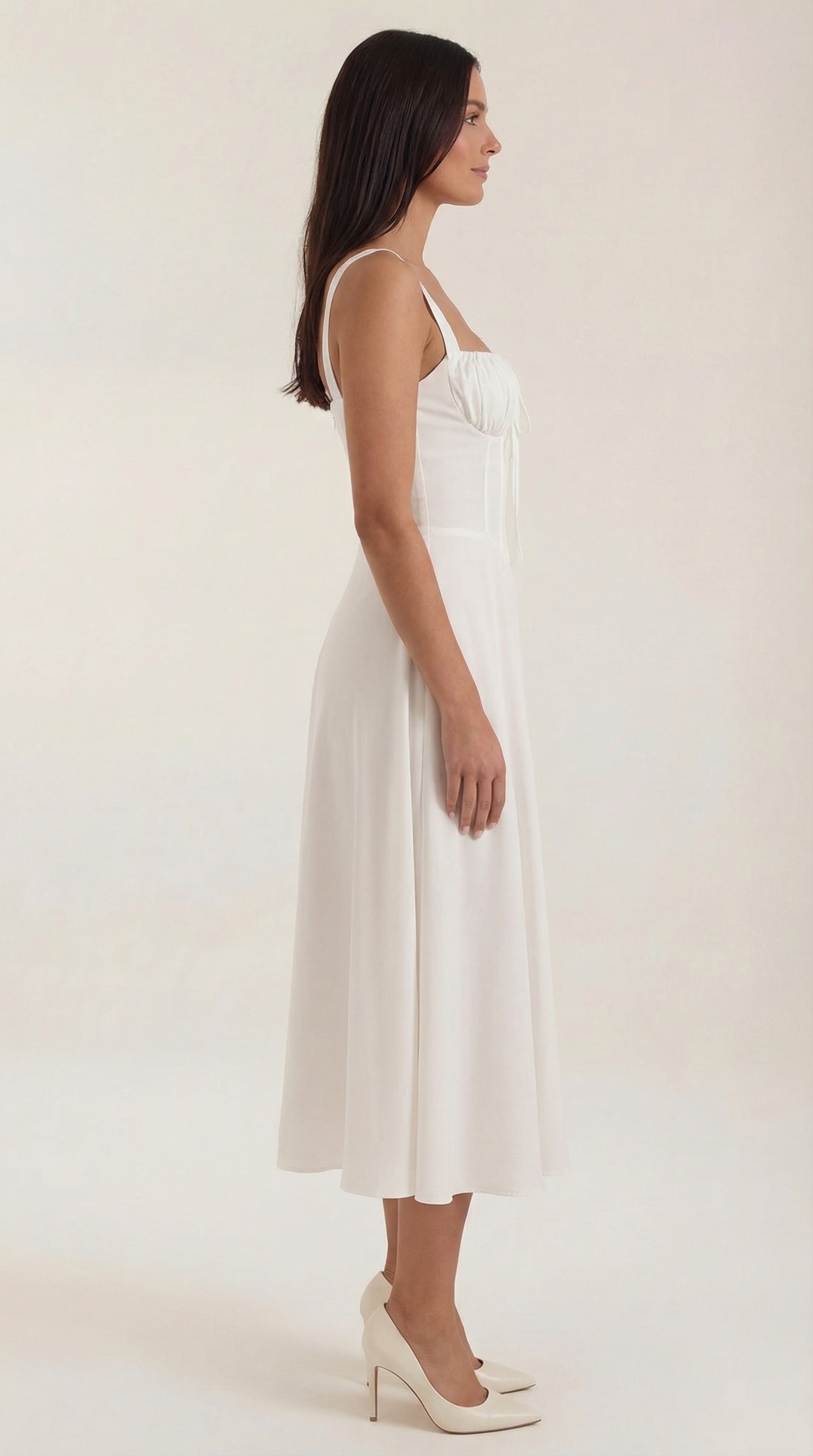 Vestido Midi Jade con Cordones