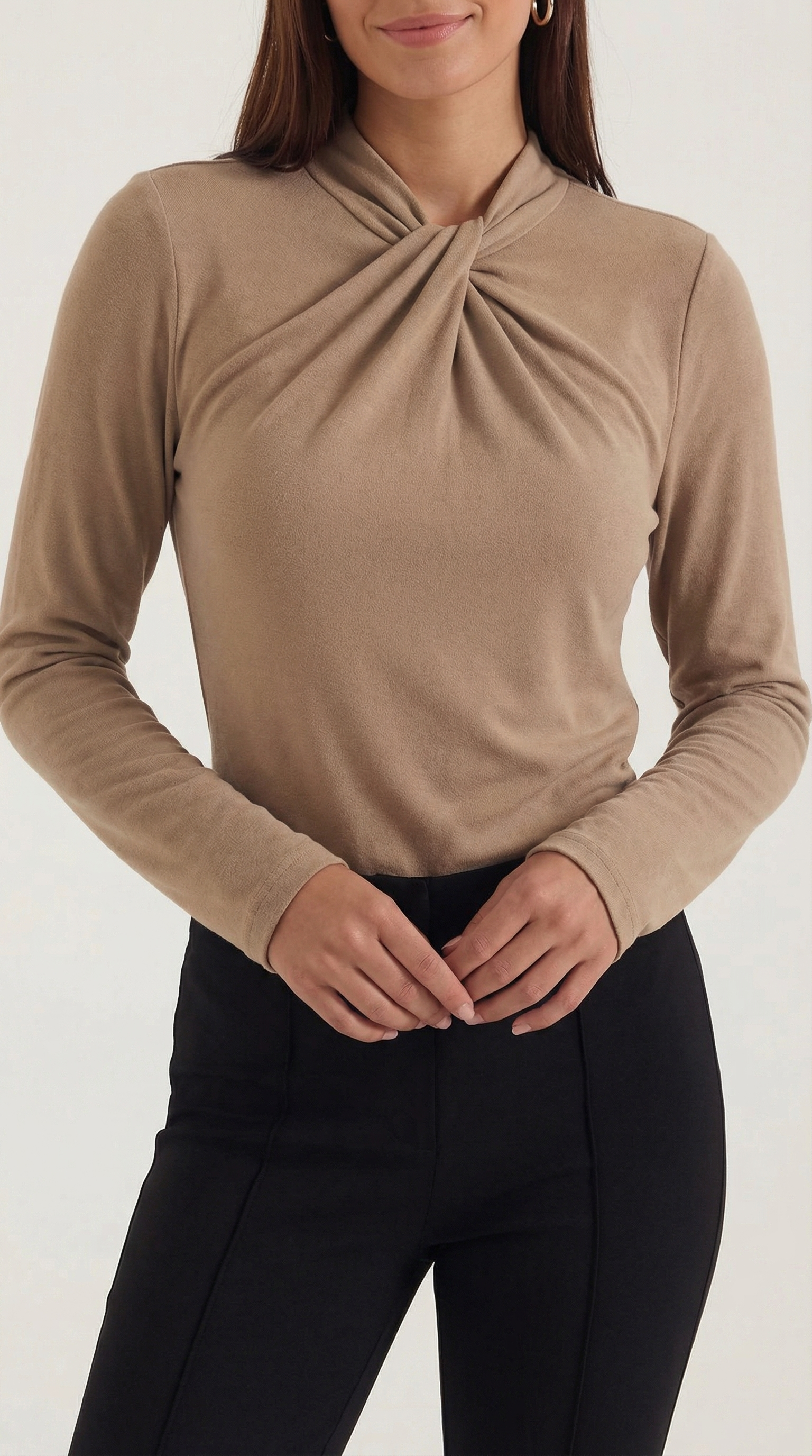 Blusa Jamie con Cuello Alto Anudado