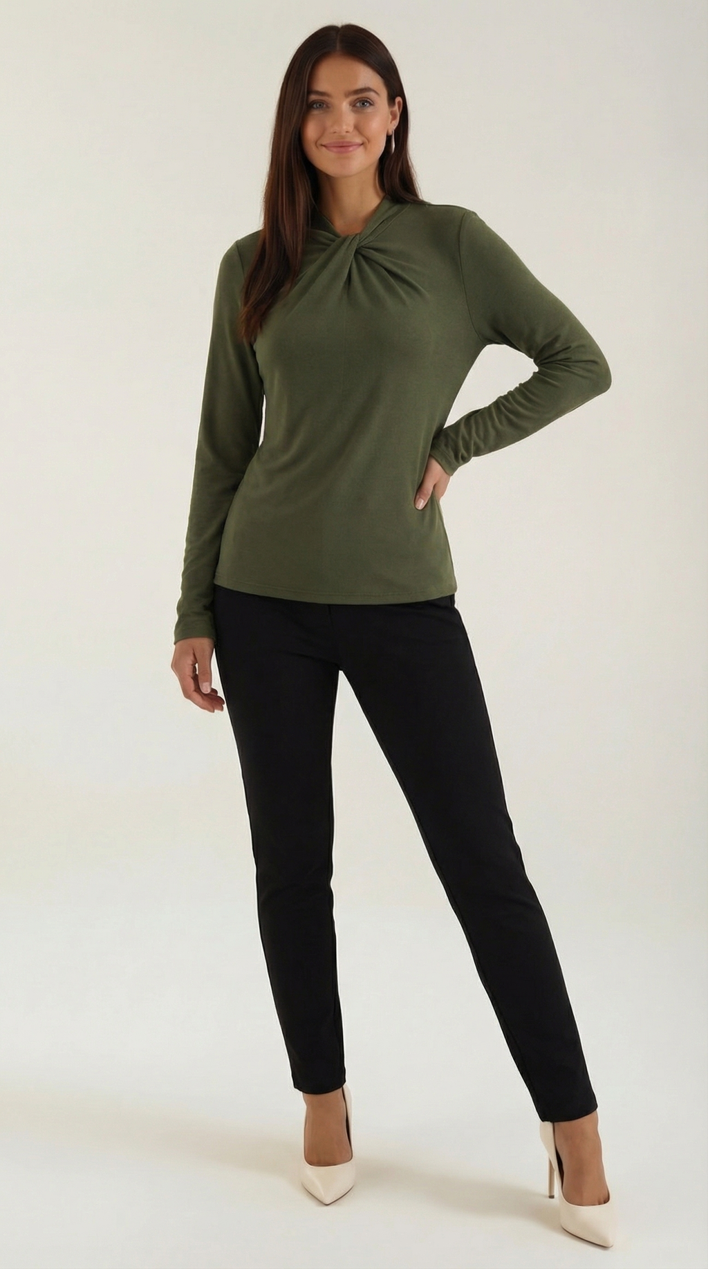 Blusa Jamie con Cuello Alto Anudado
