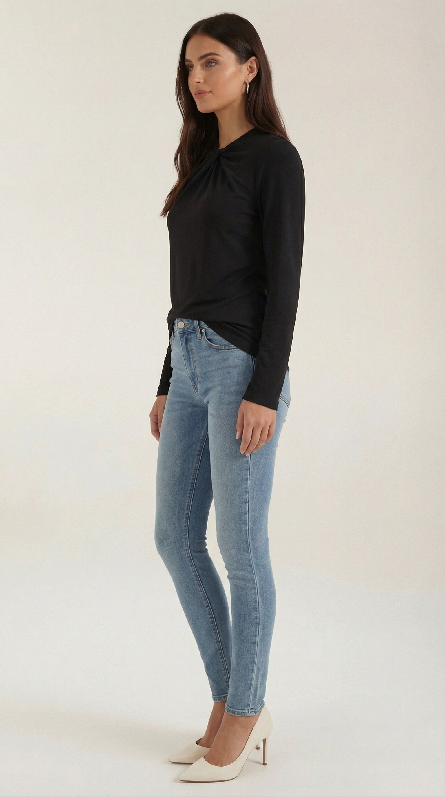 Blusa Jamie con Cuello Alto Anudado
