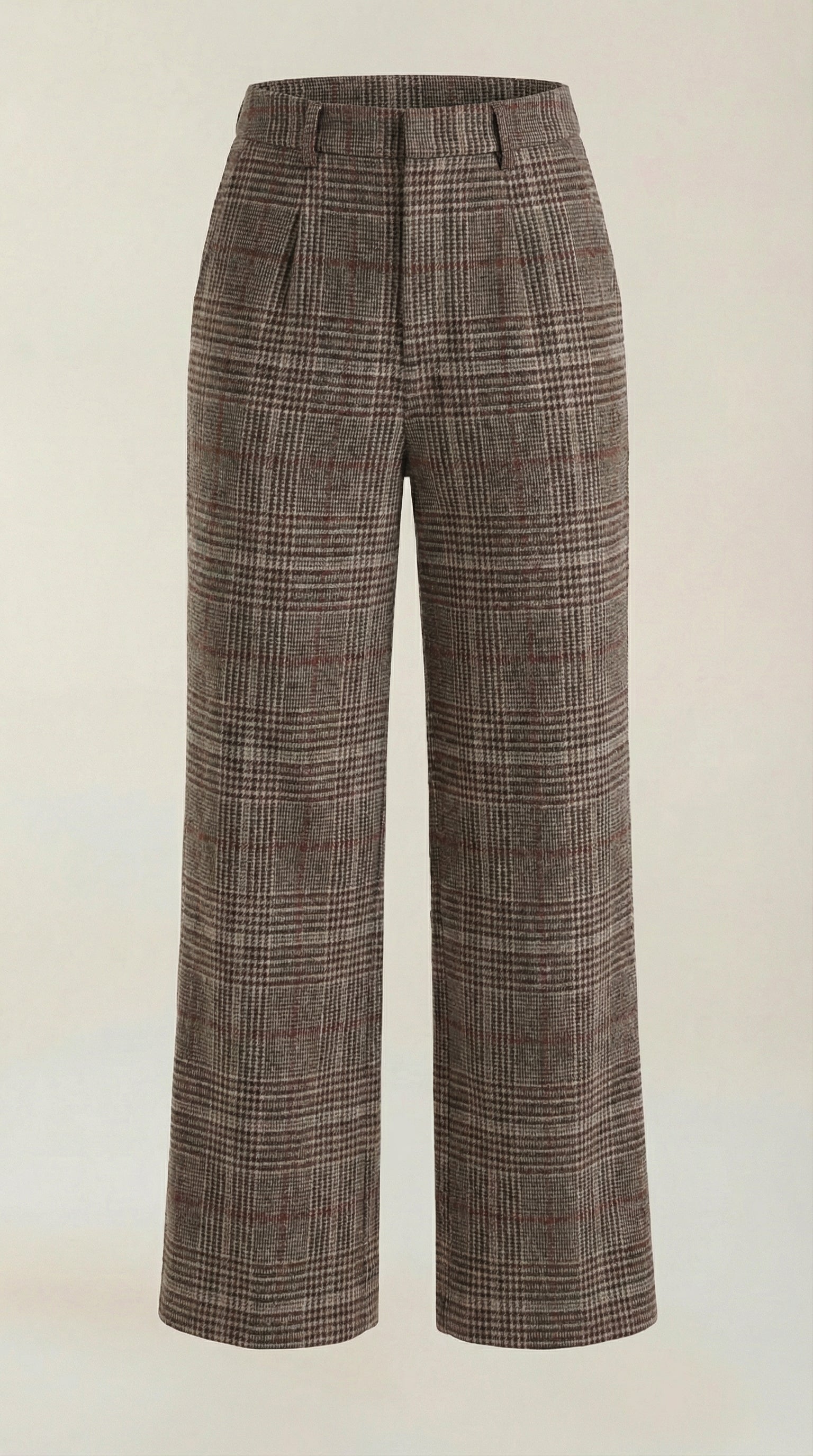 Pantalón Leigh de Cuadros Tiro Alto y Pierna Ancha