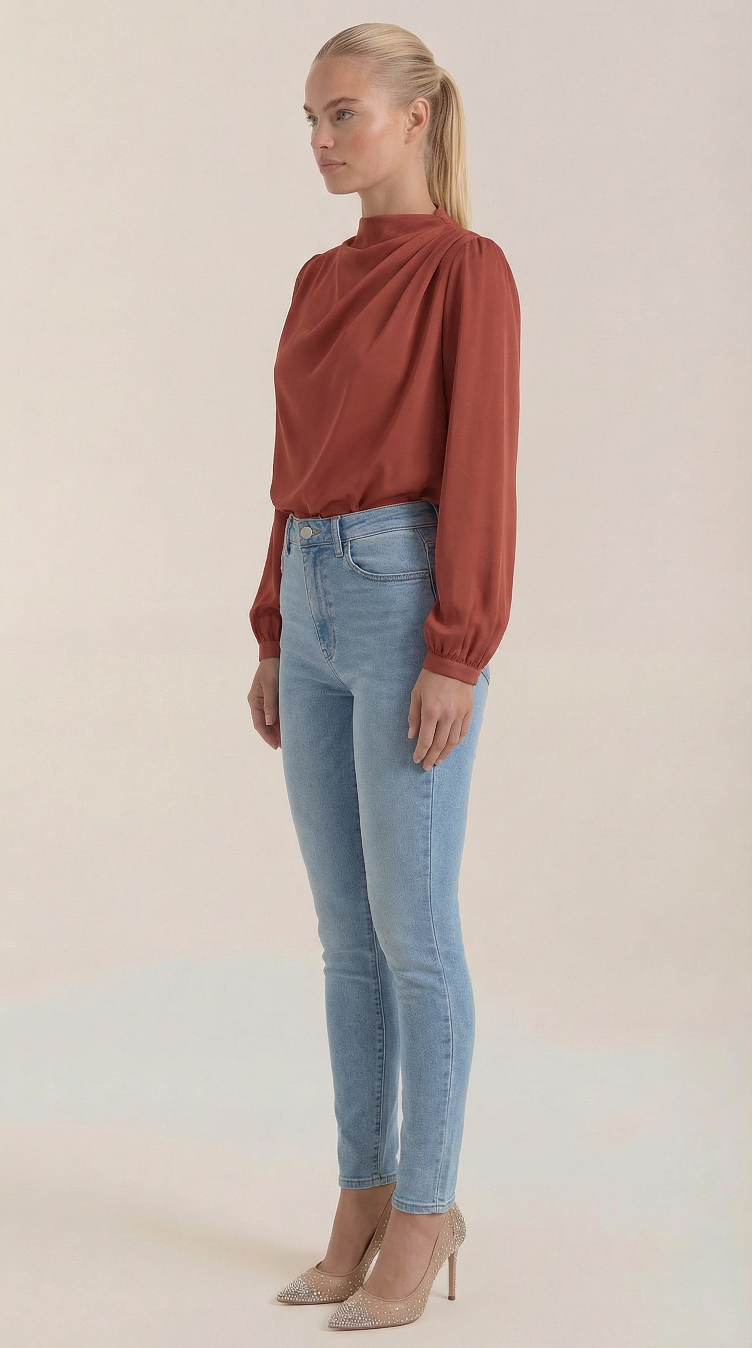 Blusa Marcia de Manga Larga Abullonada