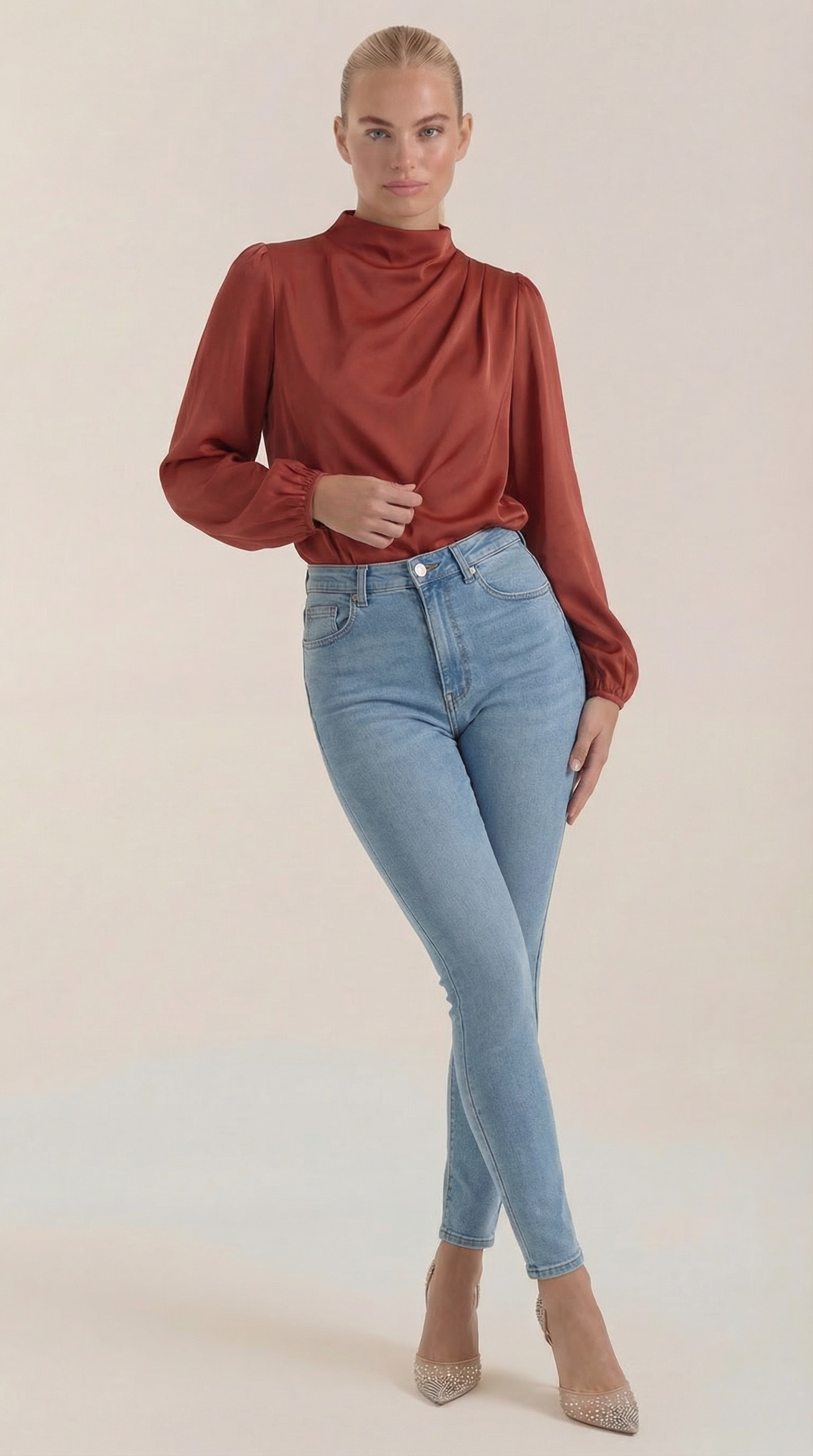 Blusa Marcia de Manga Larga Abullonada