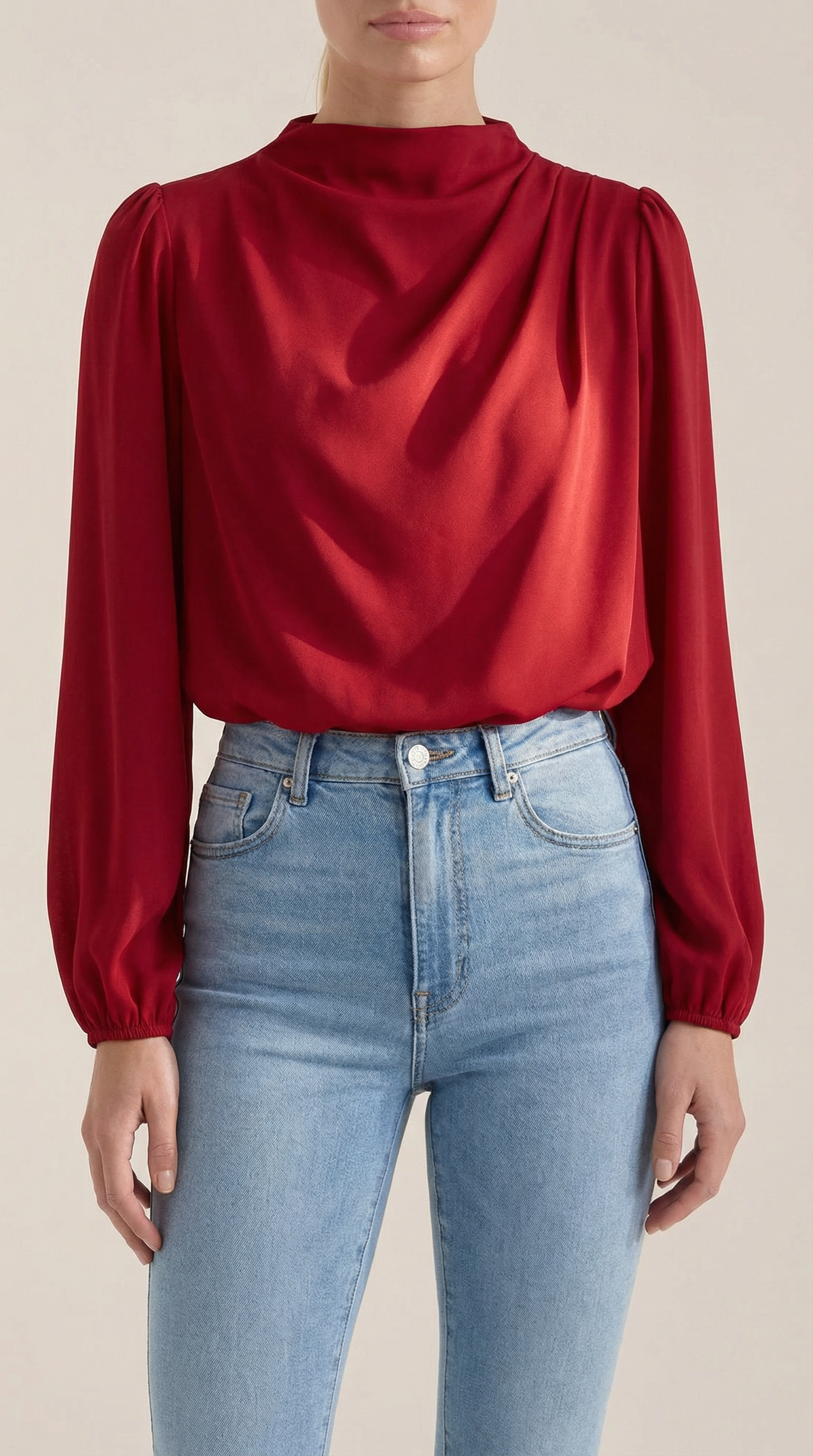 Blusa Marcia de Manga Larga Abullonada