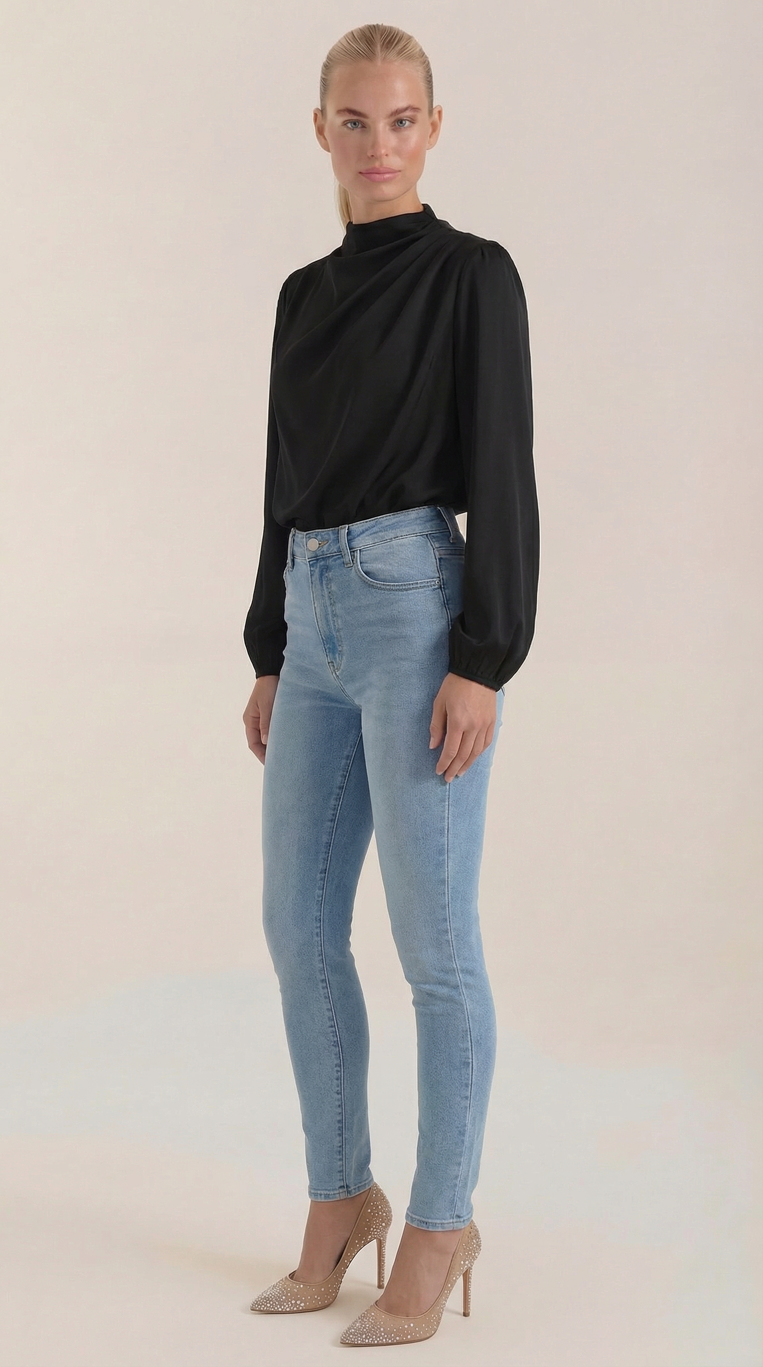 Blusa Marcia de Manga Larga Abullonada