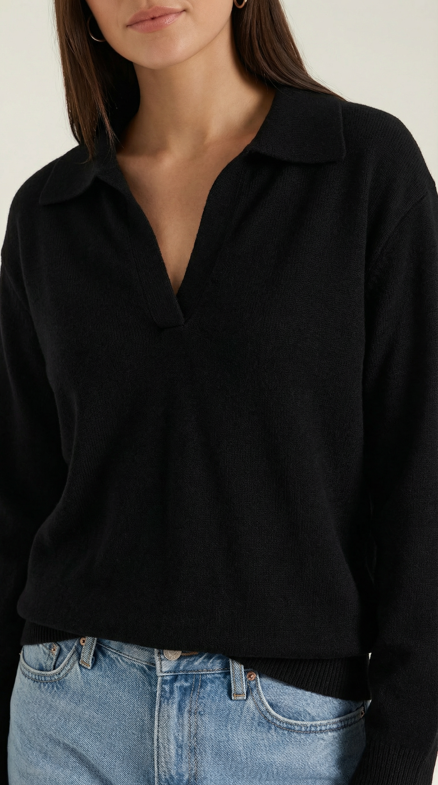 Jersey Margaret de Punto con Cuello Polo