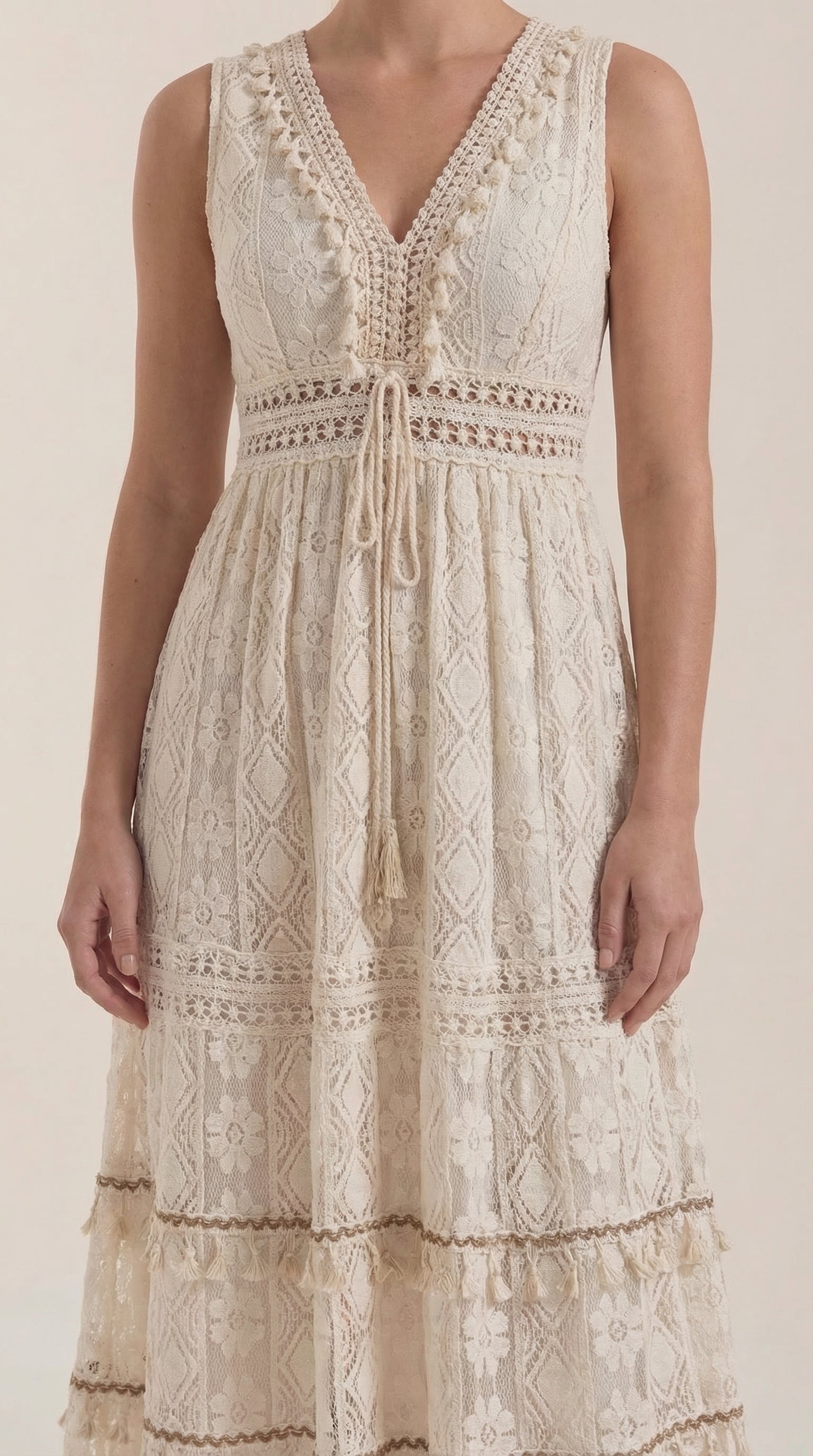 Vestido Maxi Boho Monique con Encaje