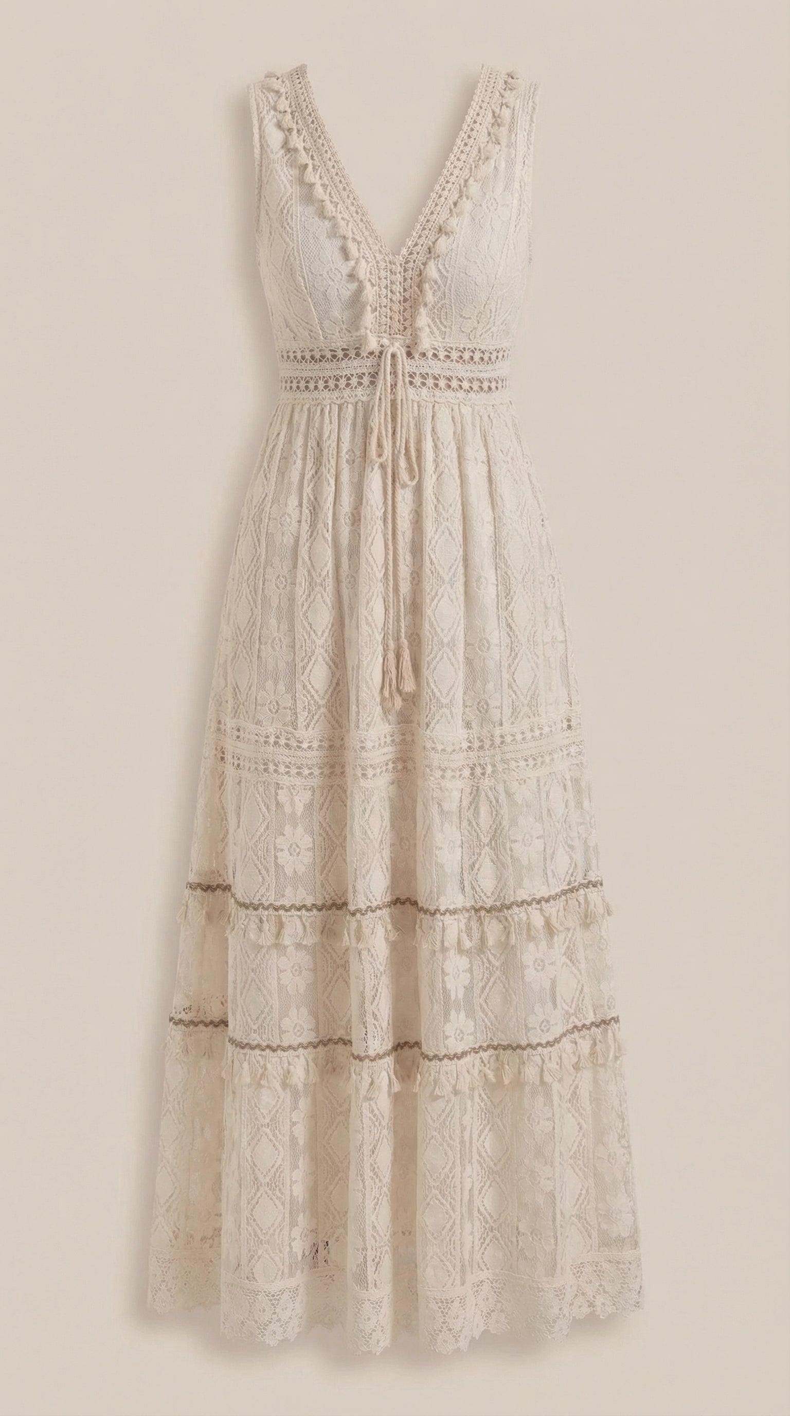 Vestido Maxi Boho Monique con Encaje