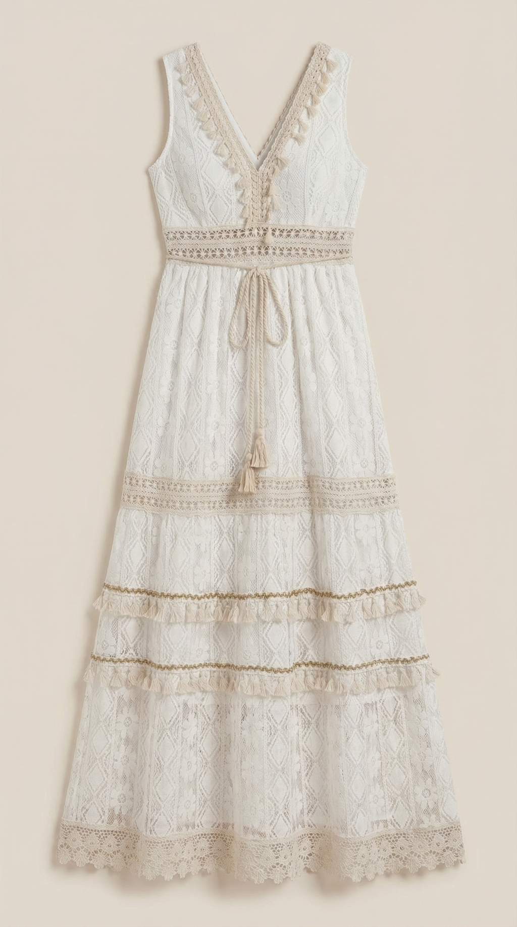 Vestido Maxi Boho Monique con Encaje