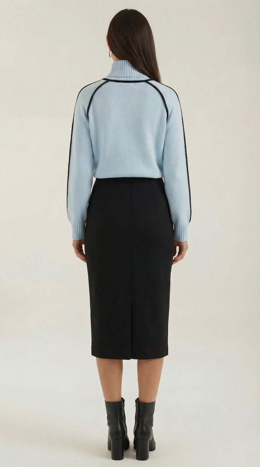 Jersey Rachel de Cuello Alto con Rayas en Contraste