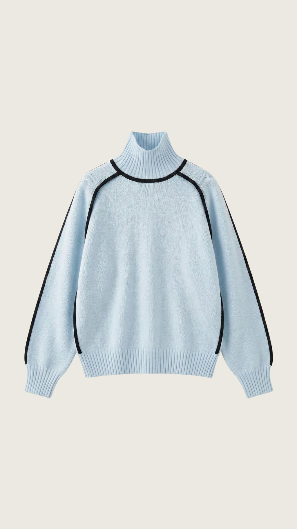 Jersey Rachel de Cuello Alto con Rayas en Contraste
