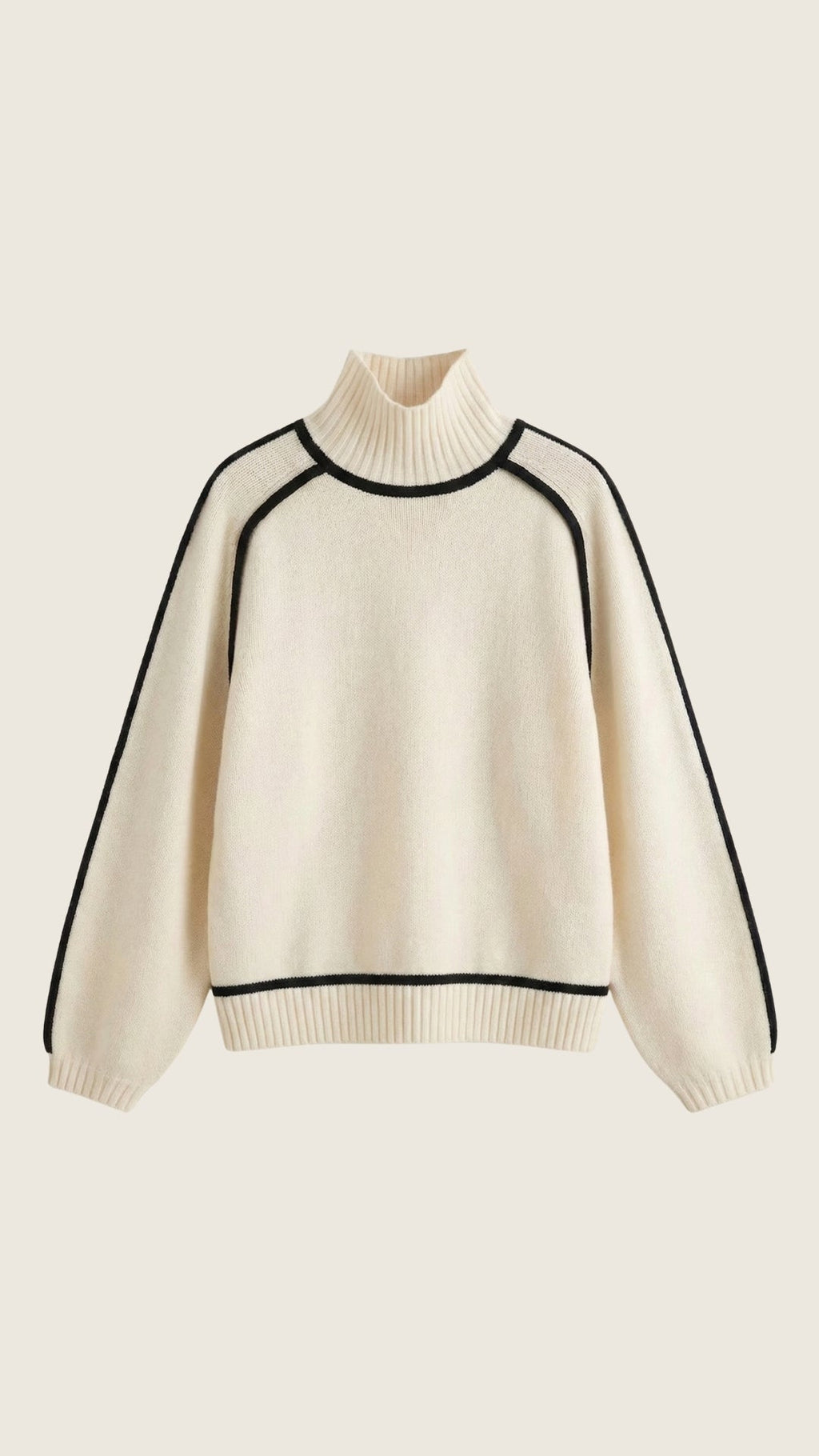 Jersey Rachel de Cuello Alto con Rayas en Contraste