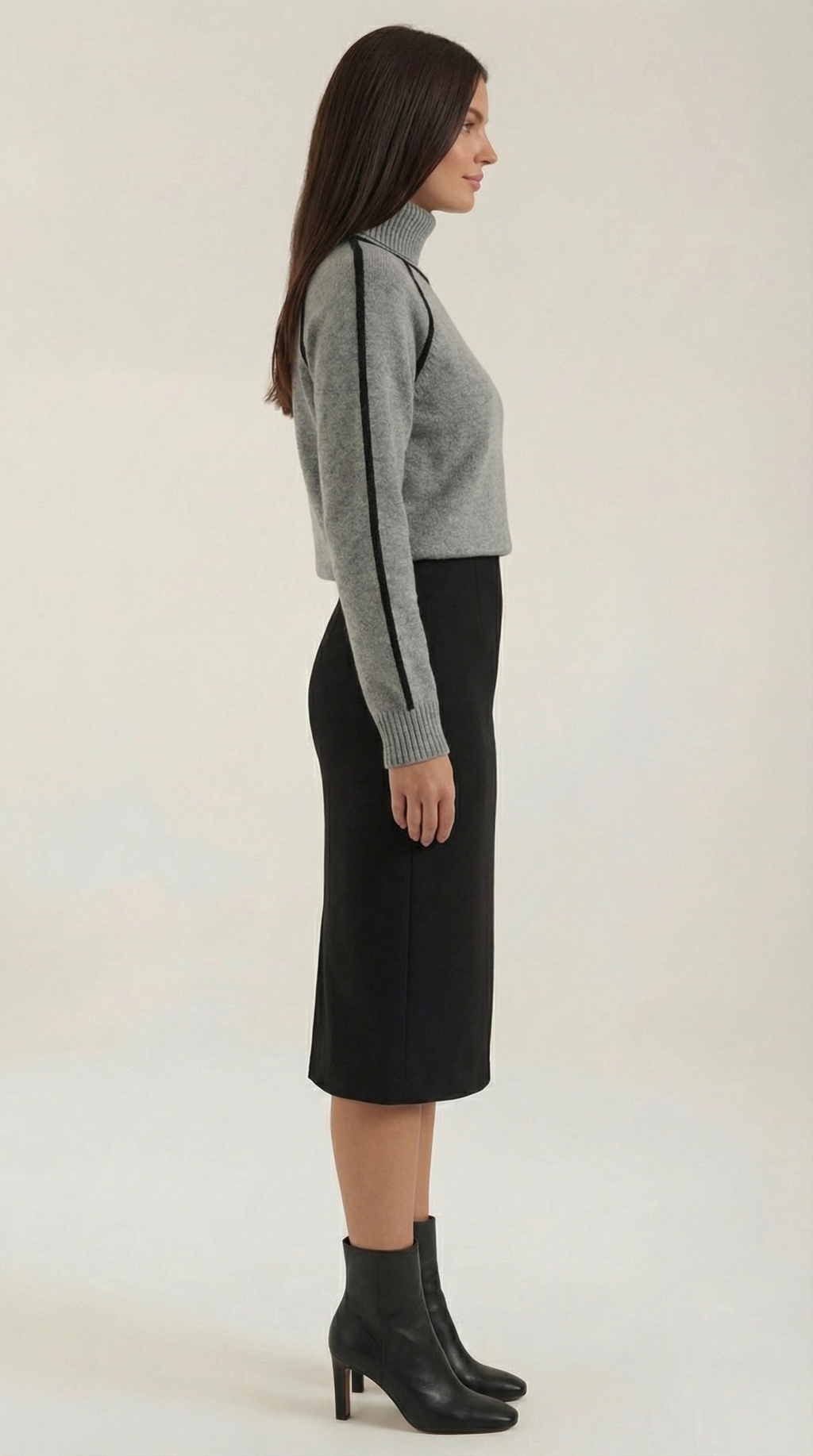 Jersey Rachel de Cuello Alto con Rayas en Contraste