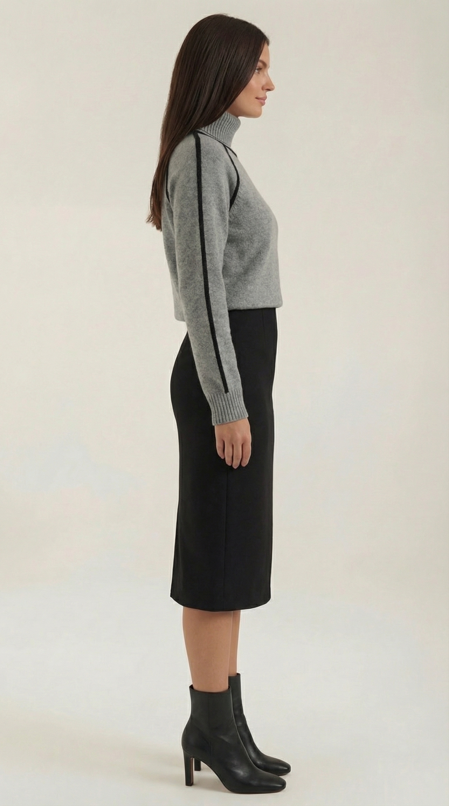 Jersey Rachel de Cuello Alto con Rayas en Contraste