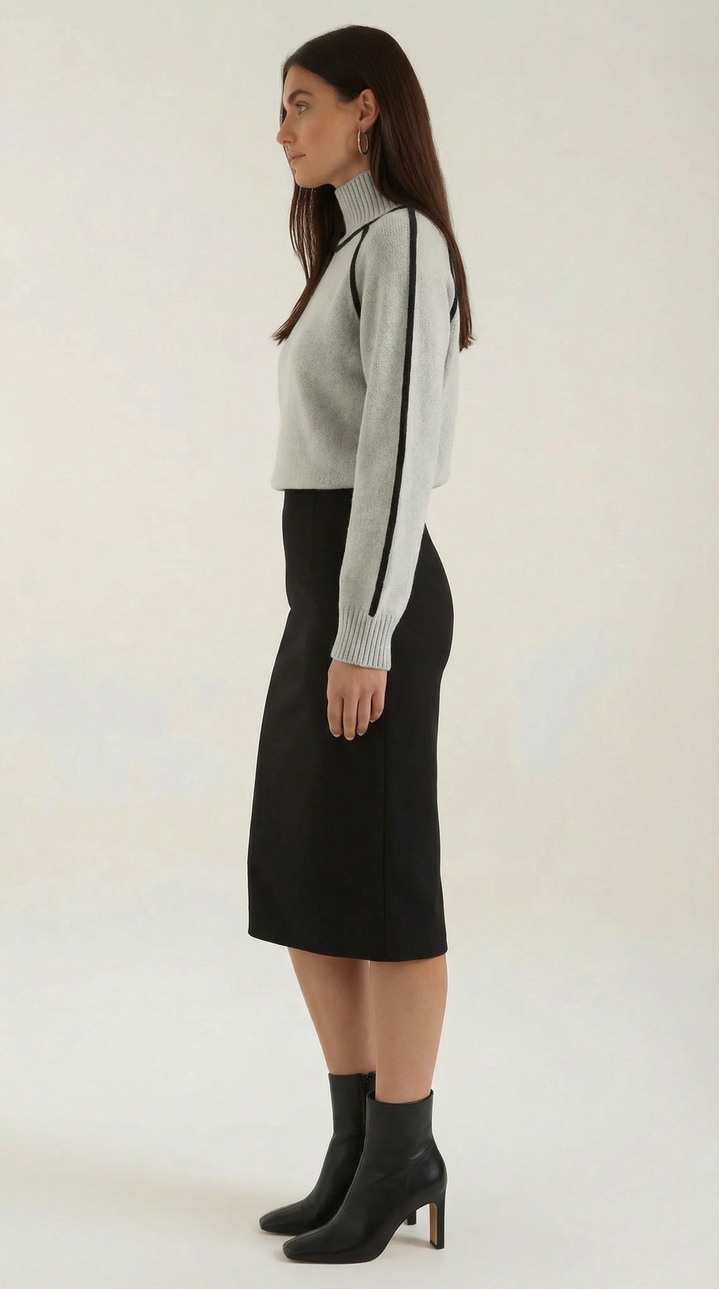 Jersey Rachel de Cuello Alto con Rayas en Contraste