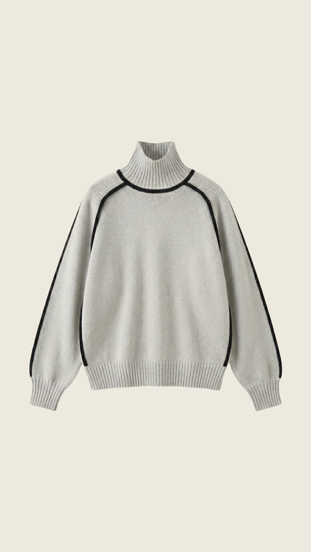Jersey Rachel de Cuello Alto con Rayas en Contraste