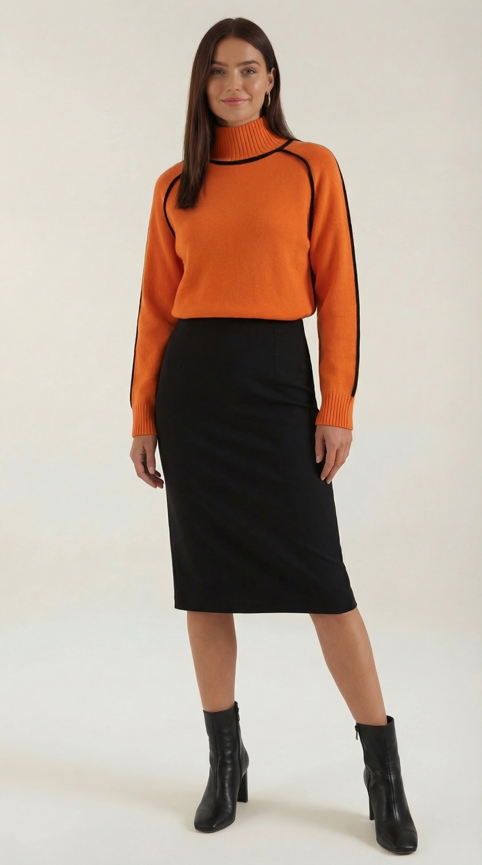 Jersey Rachel de Cuello Alto con Rayas en Contraste