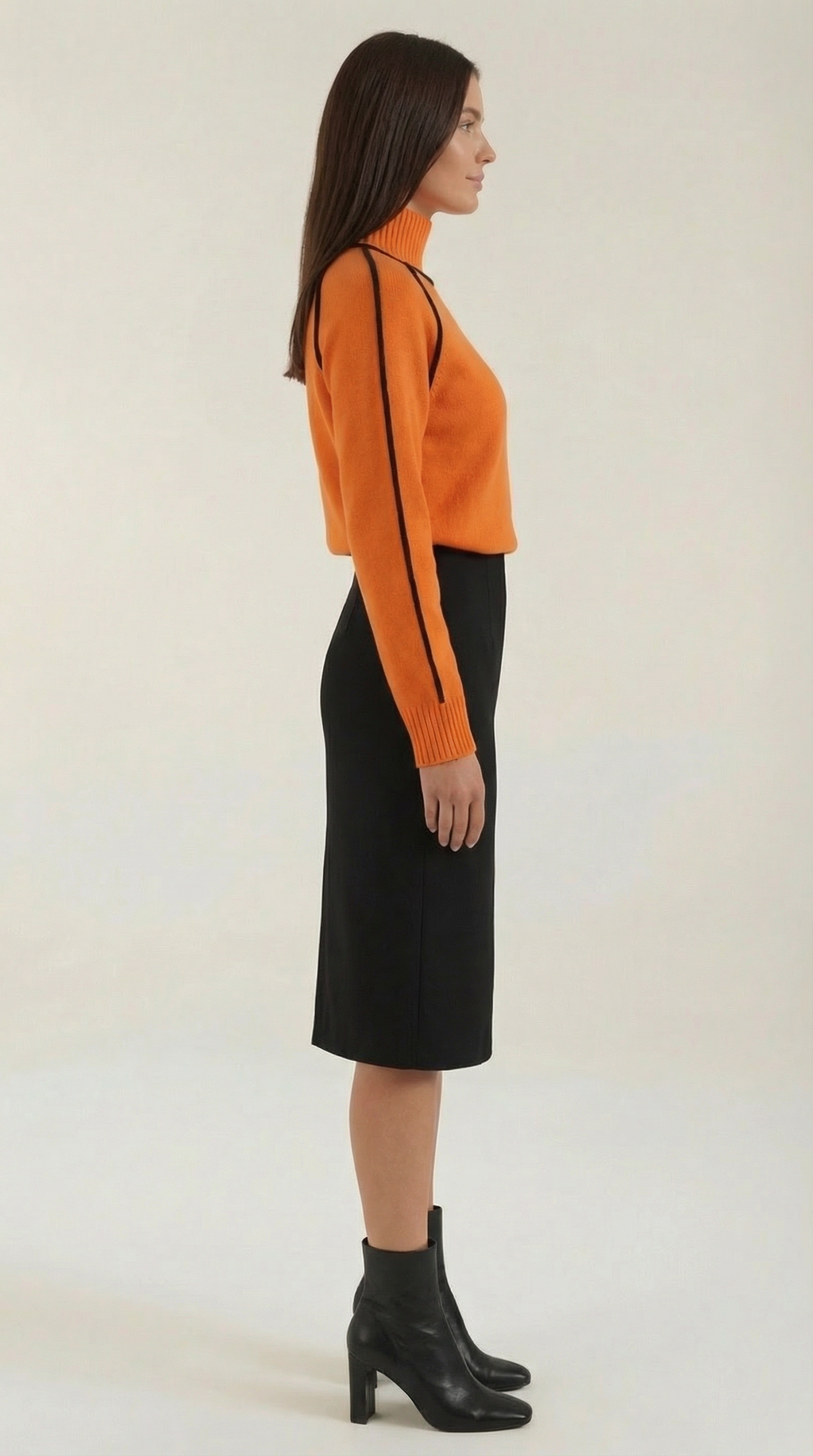 Jersey Rachel de Cuello Alto con Rayas en Contraste