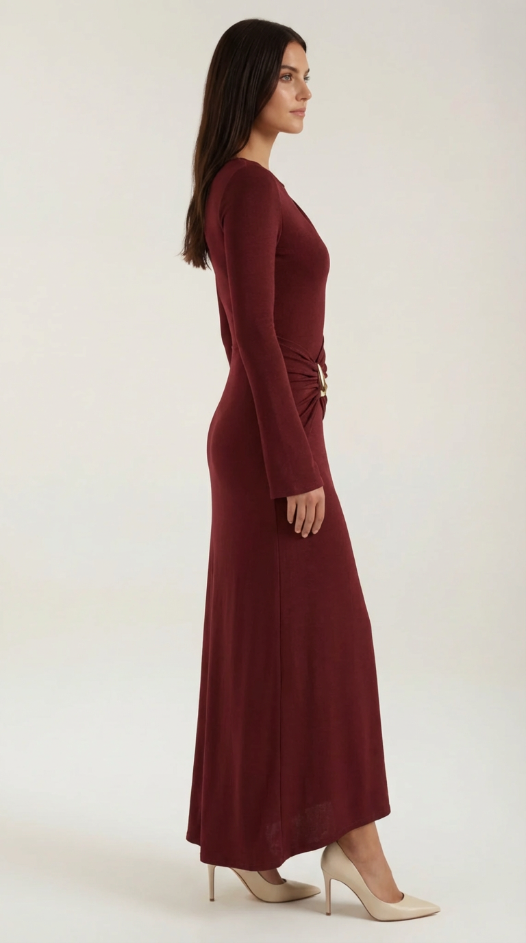 Vestido Maxi Renee de Manga Larga
