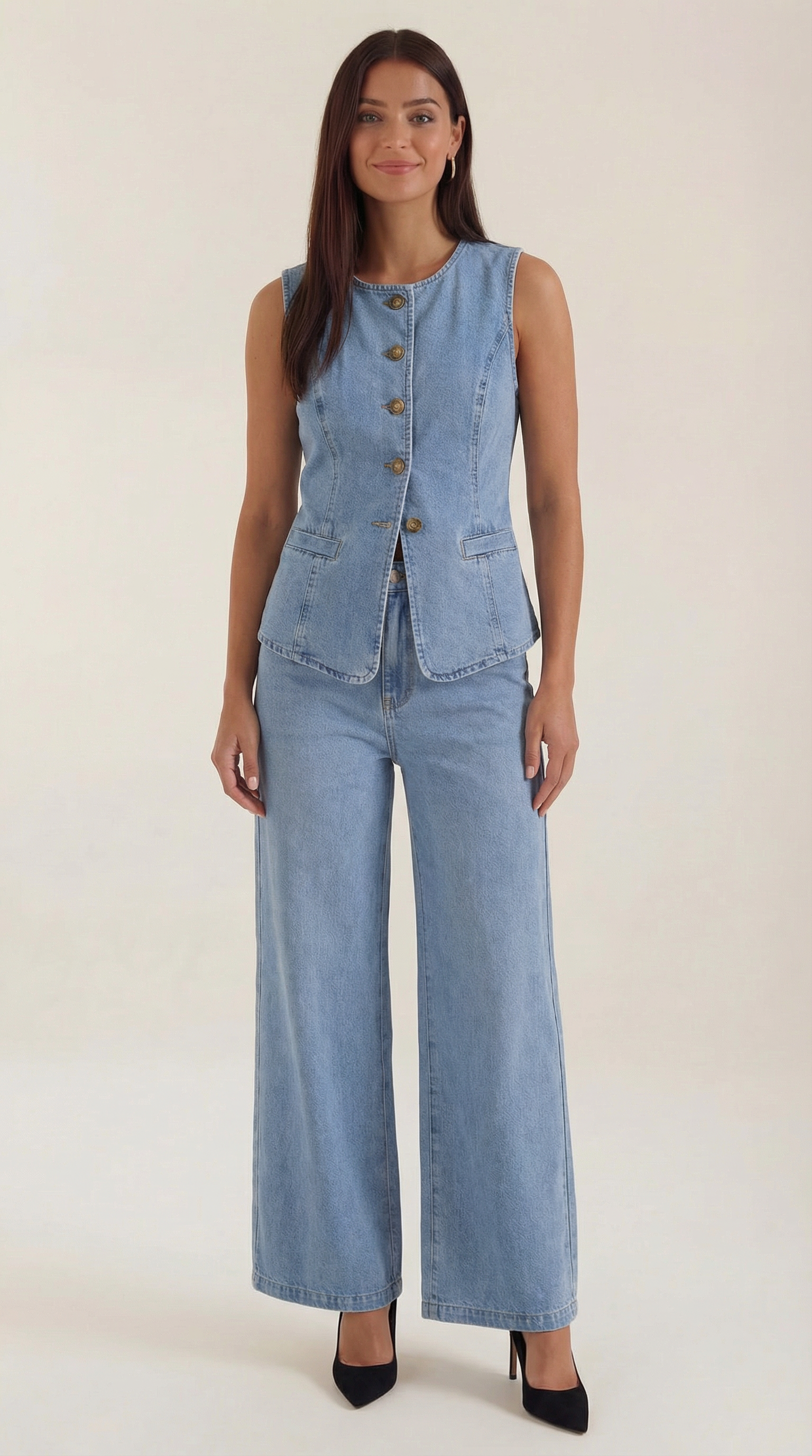 Conjunto Rhonda de Denim de Algodón