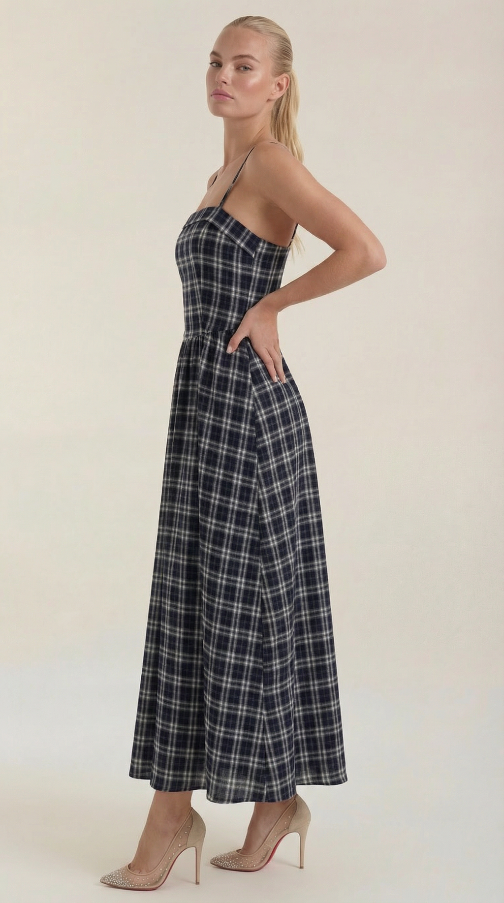 Vestido Midi Ronda de Verano a Cuadros
