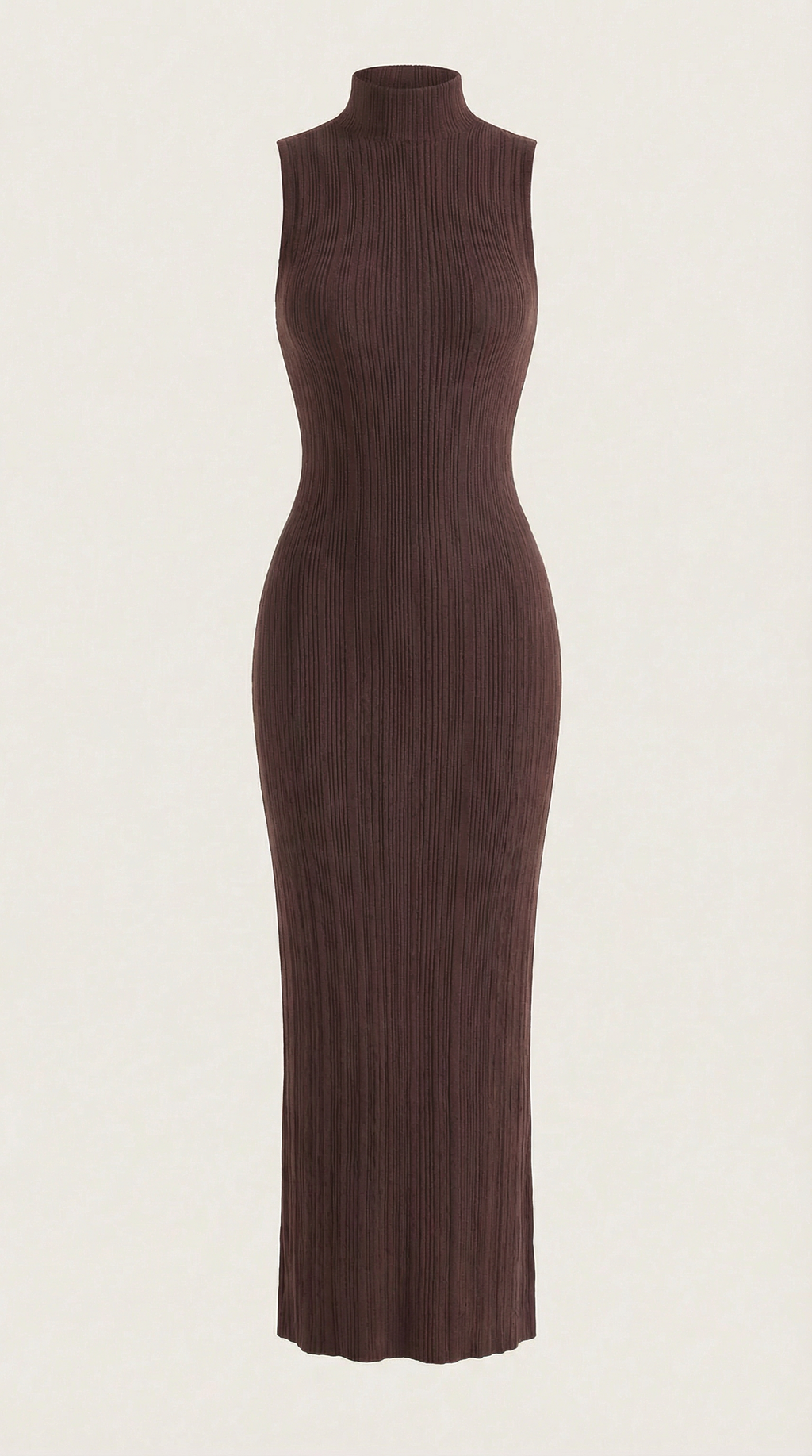 Vestido Maxi Sonia Ajustado con Cuello Alto