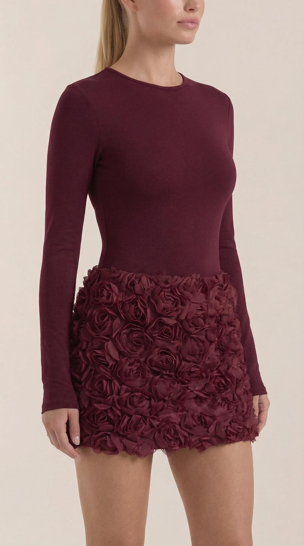 Vestido Mini Tonya con Textura de Rosas