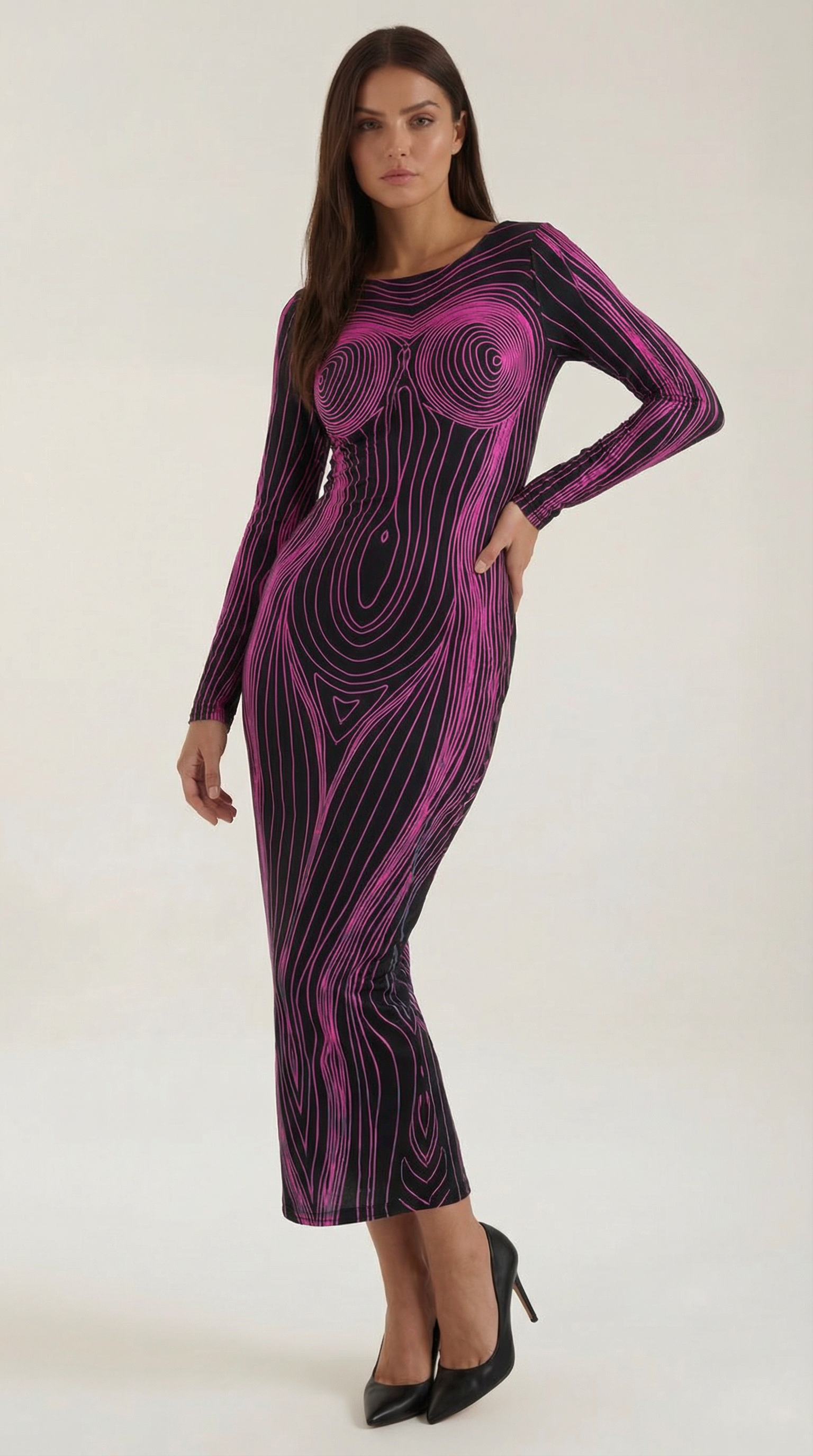 Vestido Maxi Xiomara con Estampado Corporal