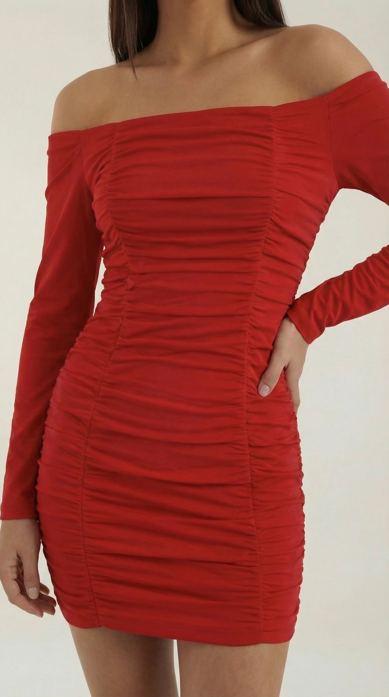 Vestido Mini Yvette con Hombros Descubiertos