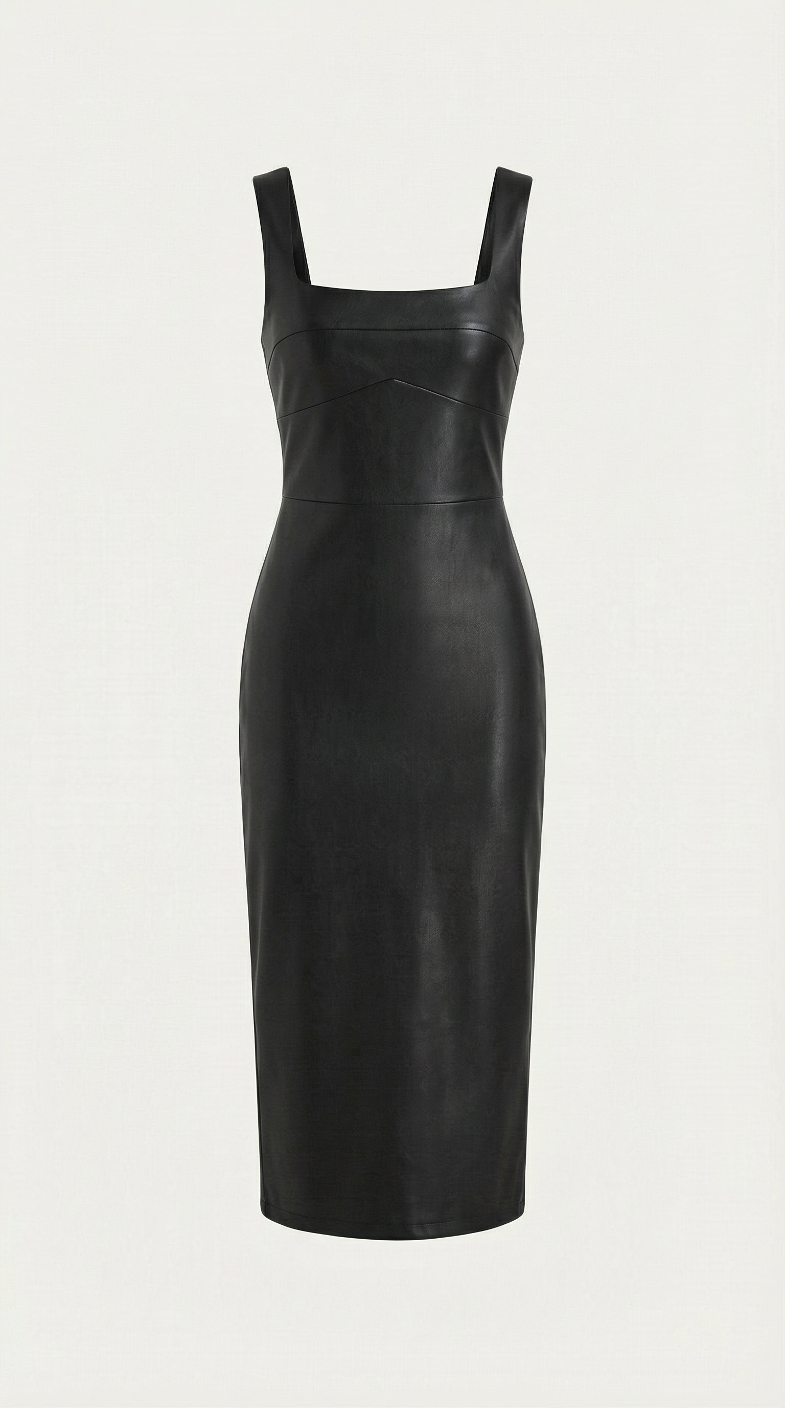 Vestido Midi Yvonne Ajustado de Polipiel