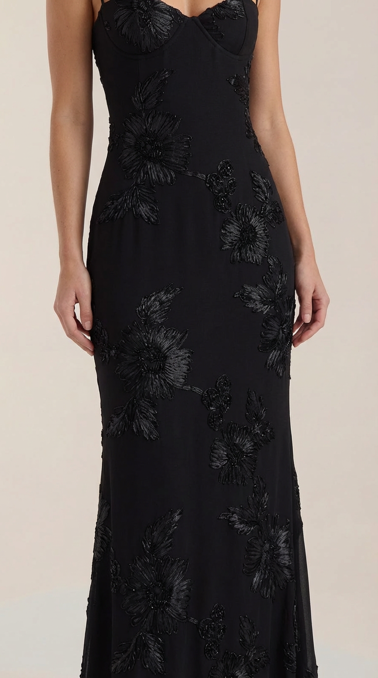 Vestido Maxi Chantal con Corsé y Estampado Floral