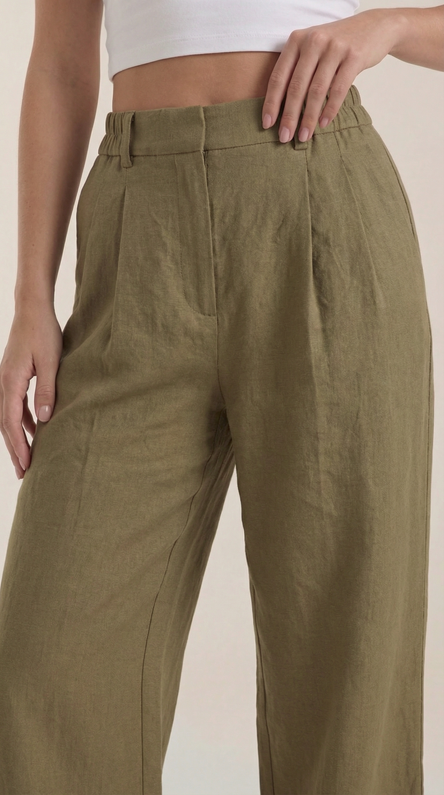 Pantalón Ancho Courtney de Mezcla de Lino