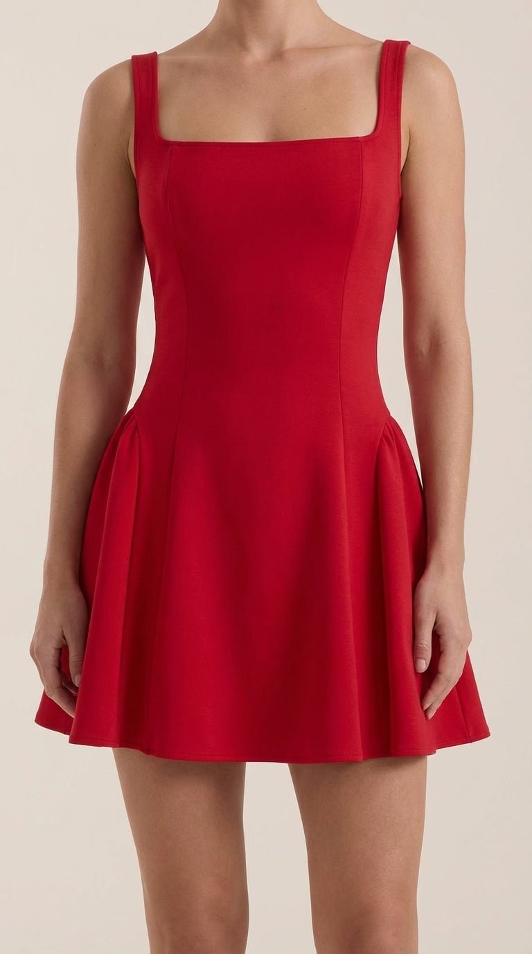 Vestido Mini Dixie con Escote Cuadrado