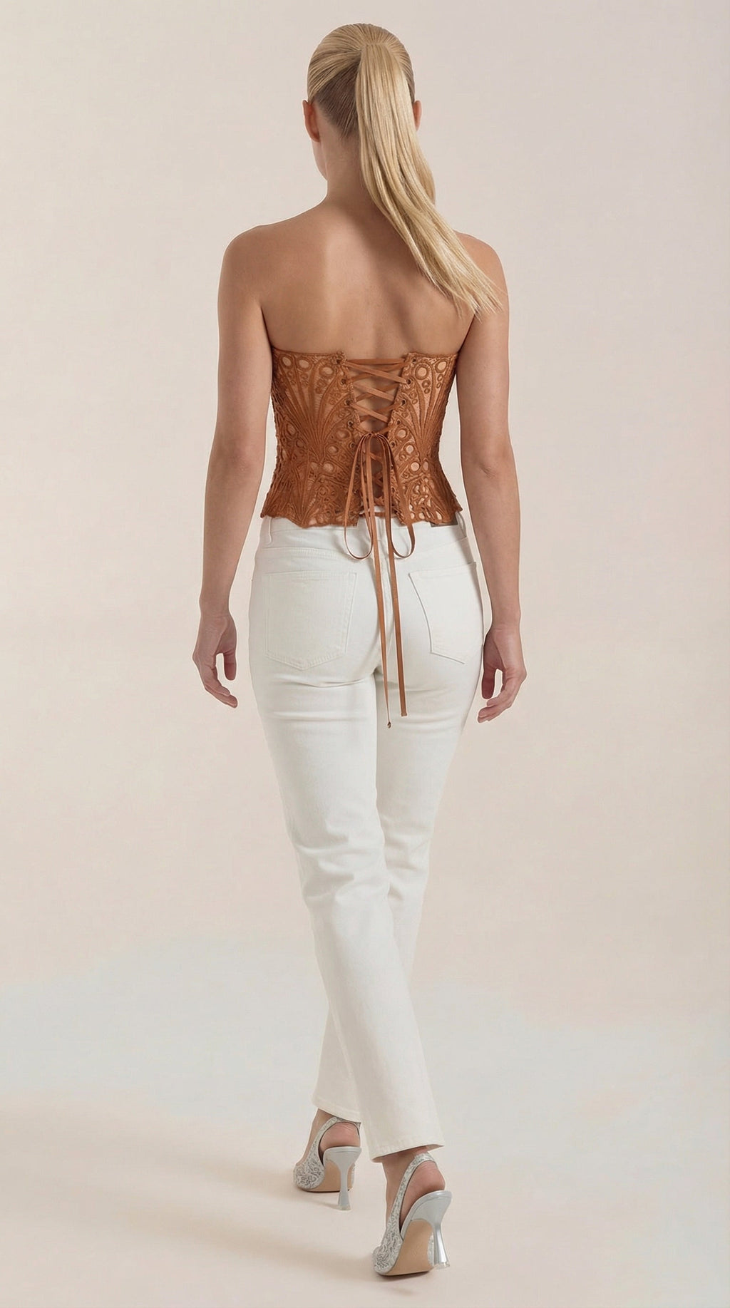 Top Corsé Robyn de Encaje sin Tirantes