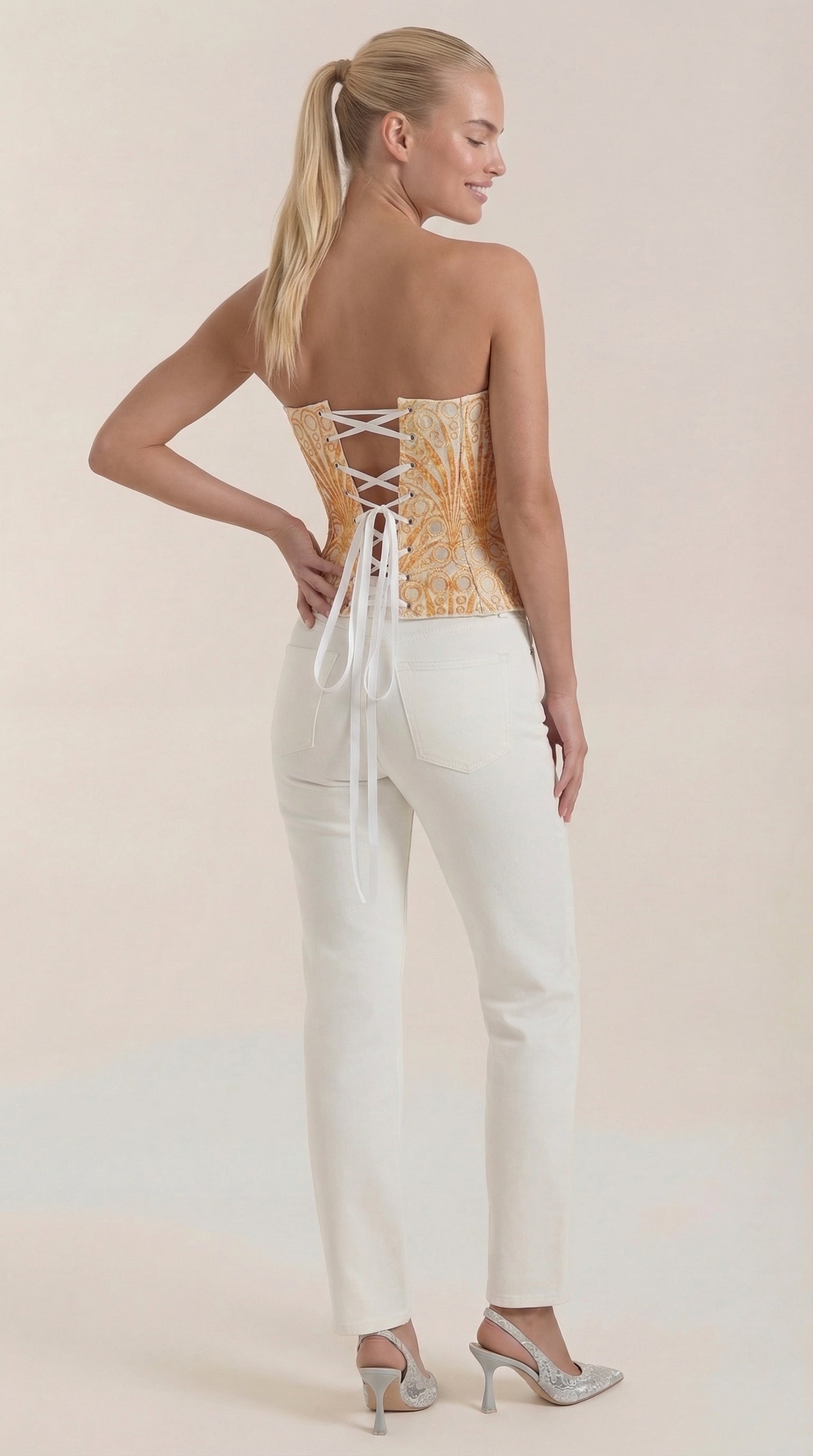 Top Corsé Robyn de Encaje sin Tirantes