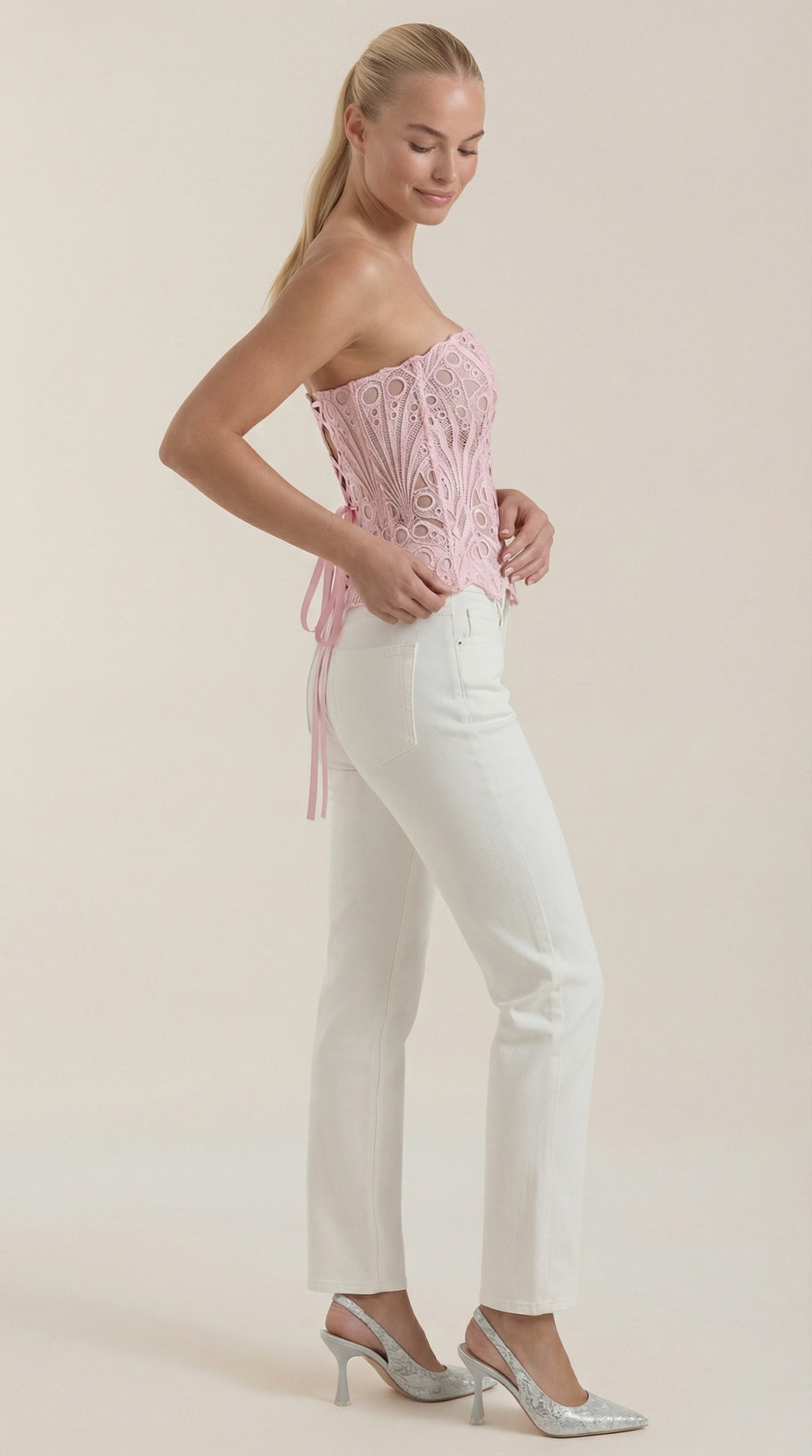 Top Corsé Robyn de Encaje sin Tirantes