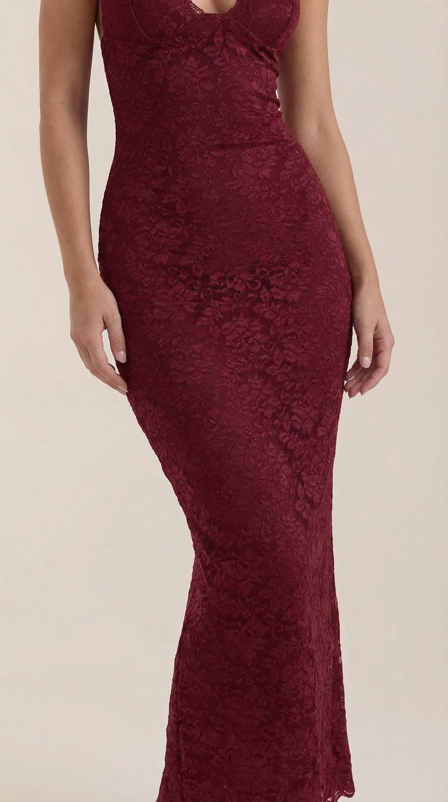 Vestido Maxi Roxanne de Encaje con Escote Halter