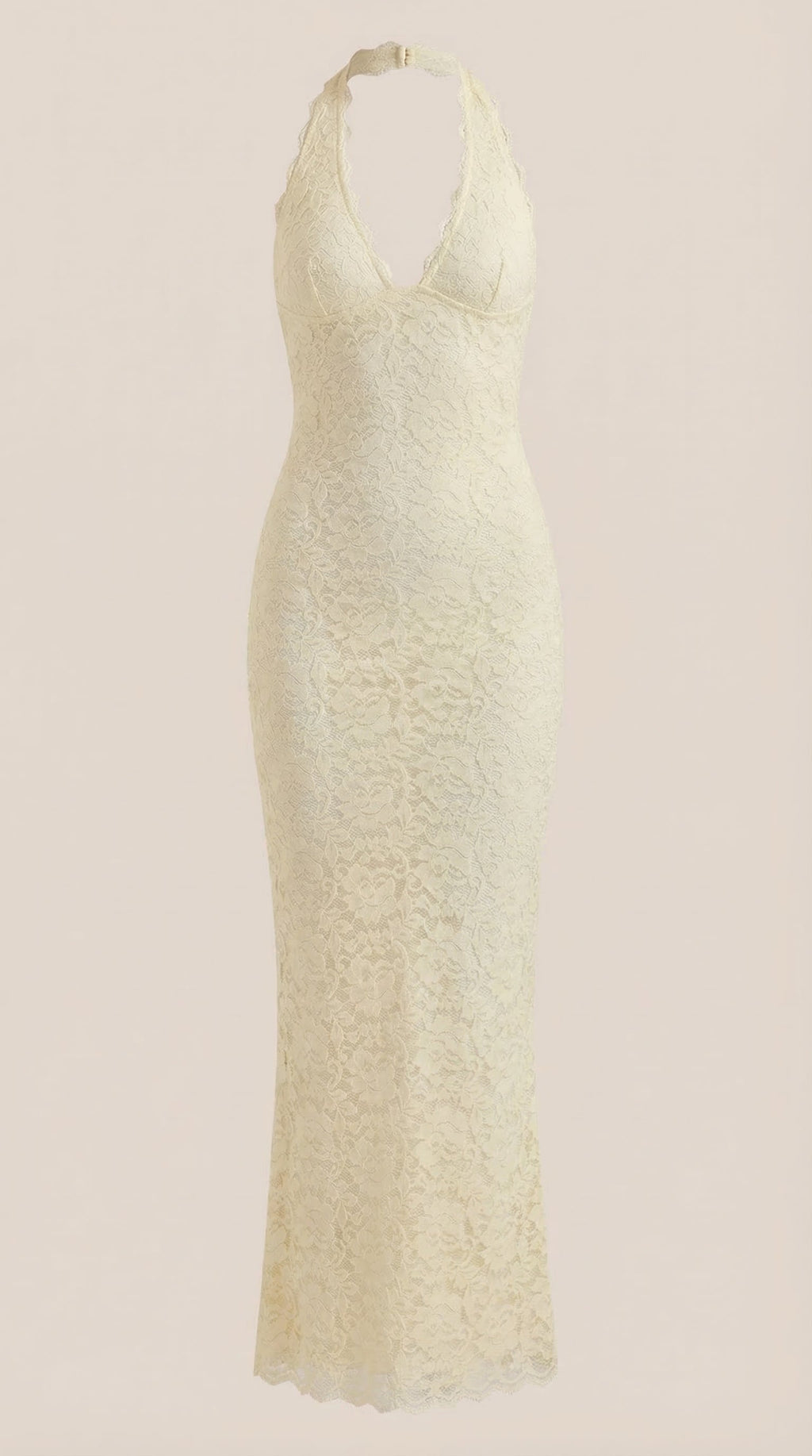 Vestido Maxi Roxanne de Encaje con Escote Halter